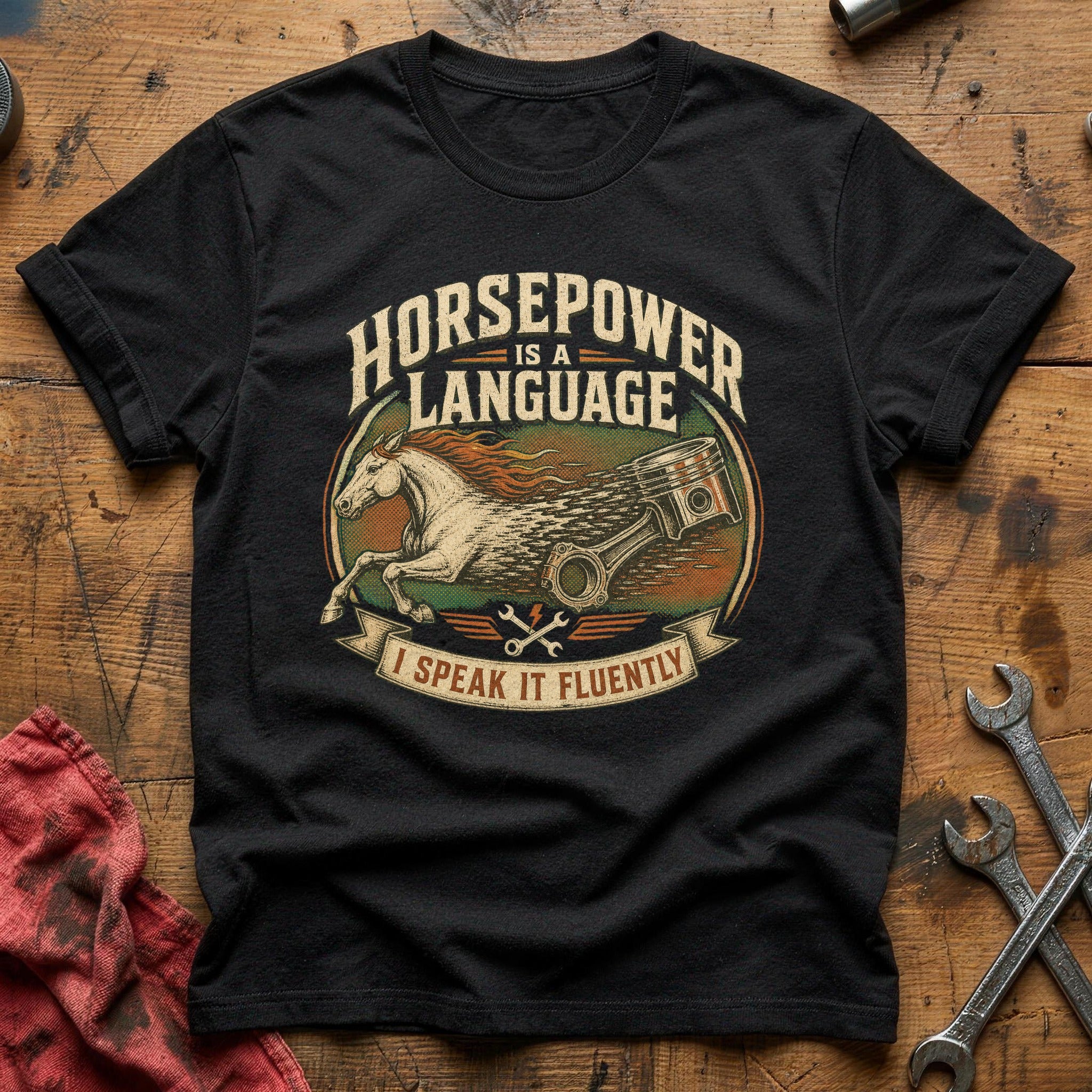 Horsepower is a Language T-Shirt - Black