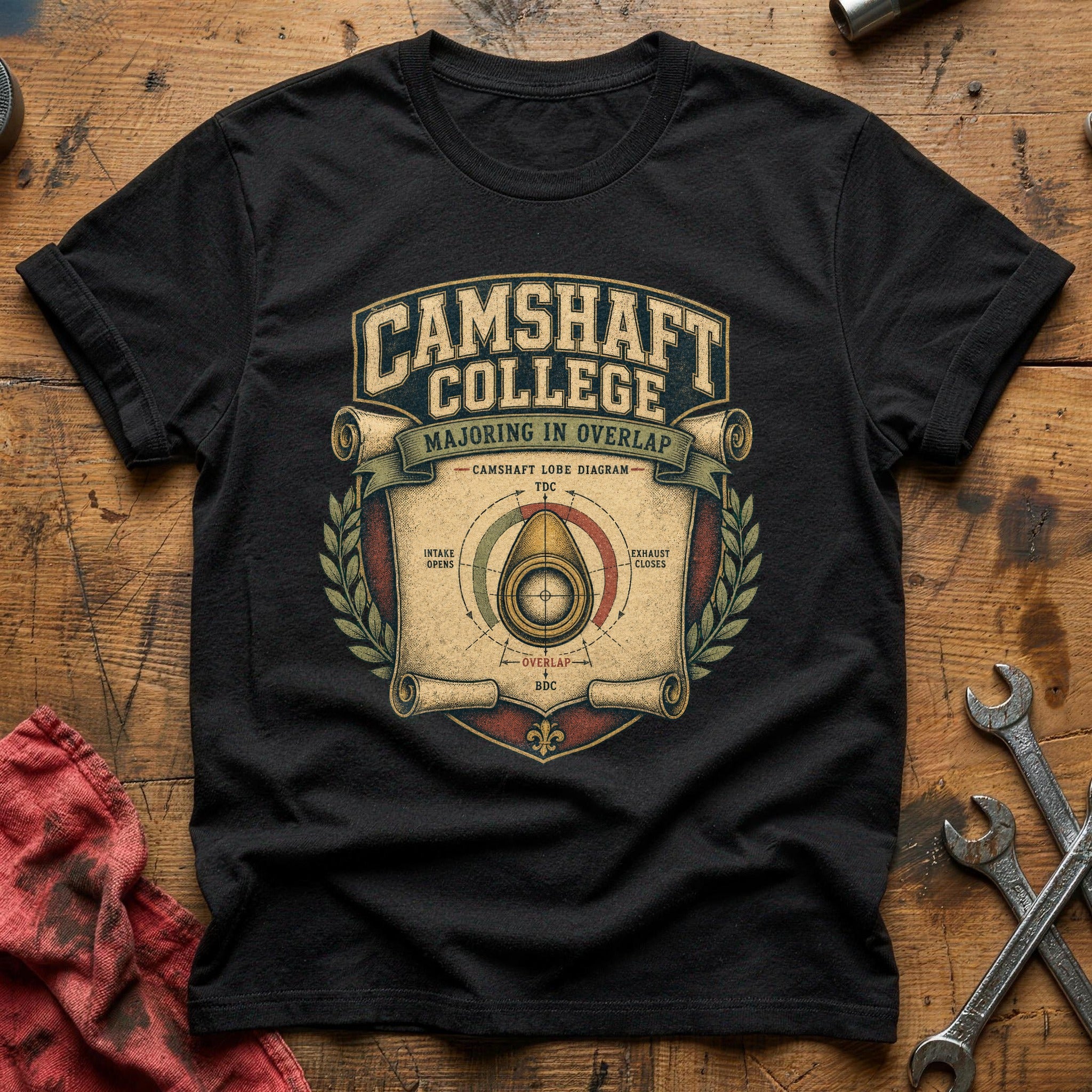 Camshaft College T-Shirt - Black