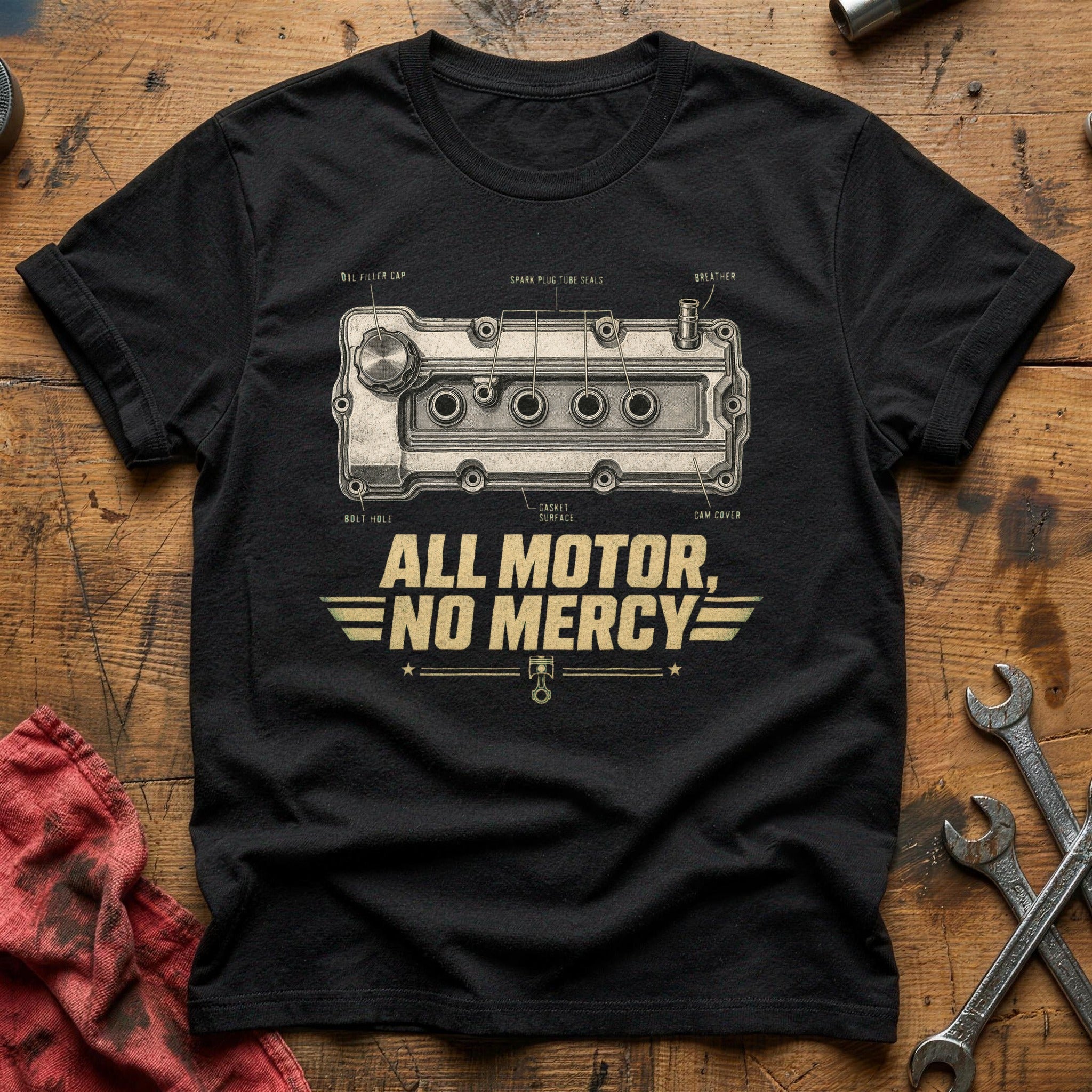 All Motor, No Mercy T-Shirt - Black