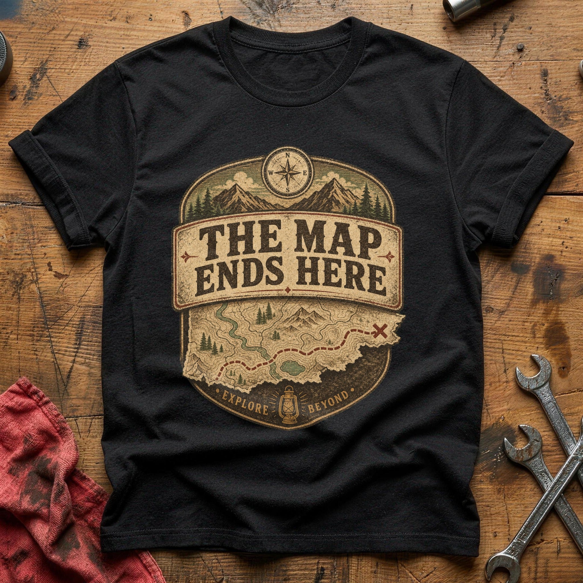 The Map Ends Here T-Shirt - Black