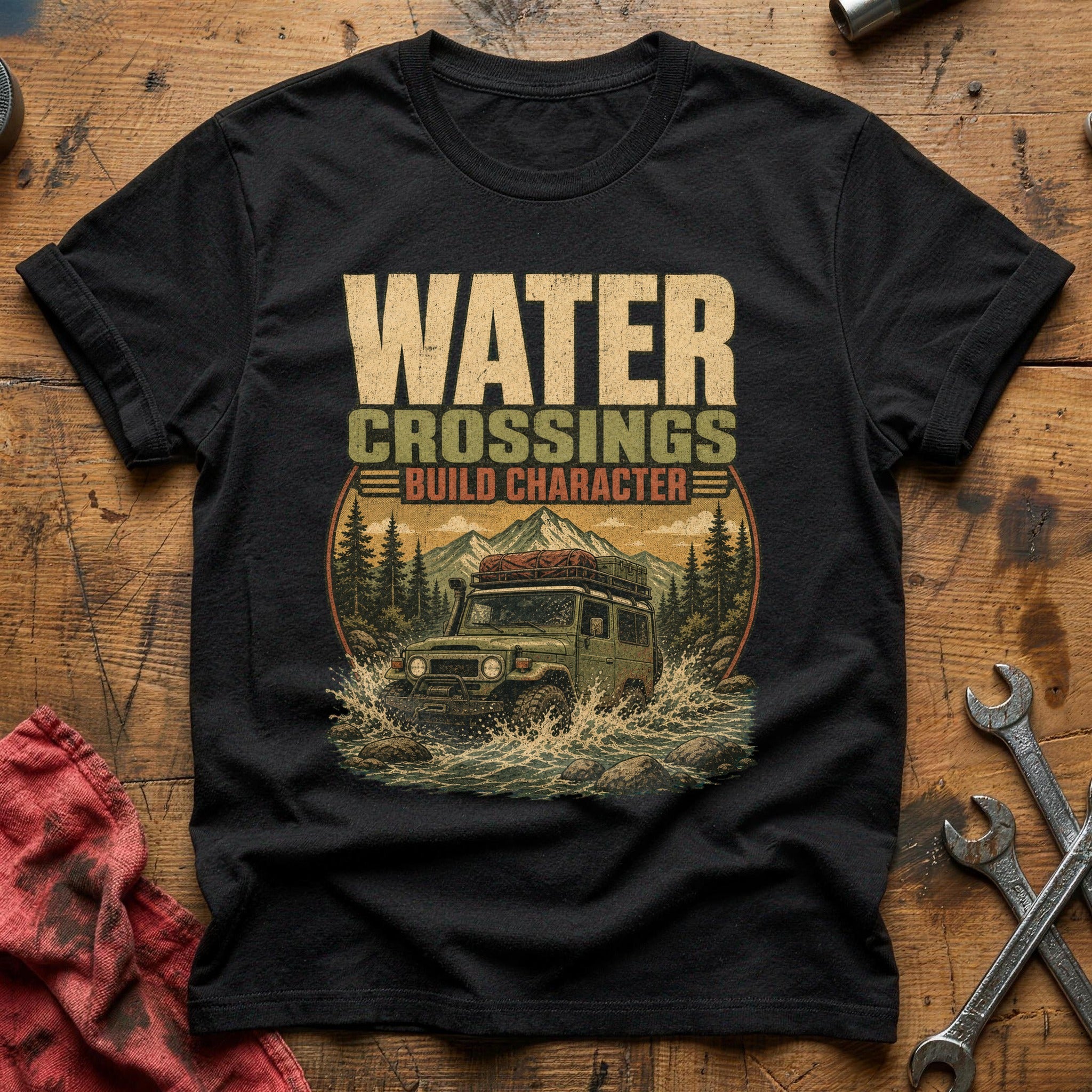 Water Crossings Build Character T-Shirt - Black