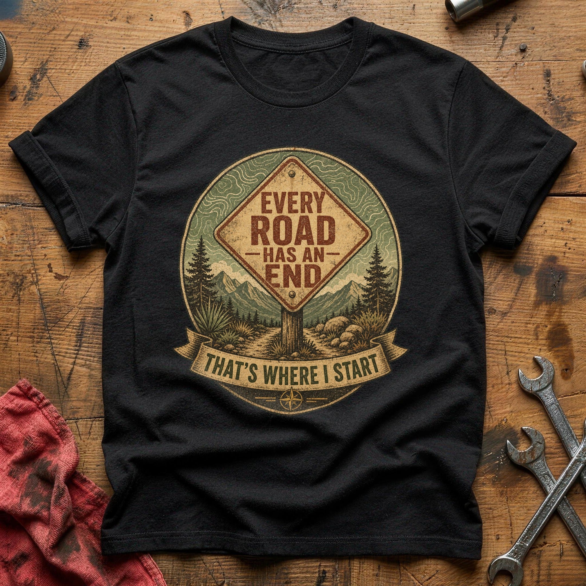 Every Road Has an End T-Shirt - Black