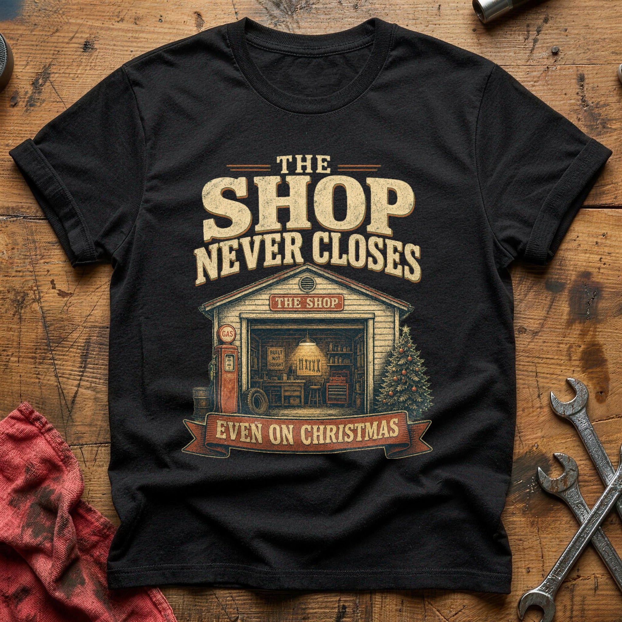 The Shop Never Closes T-Shirt - Black