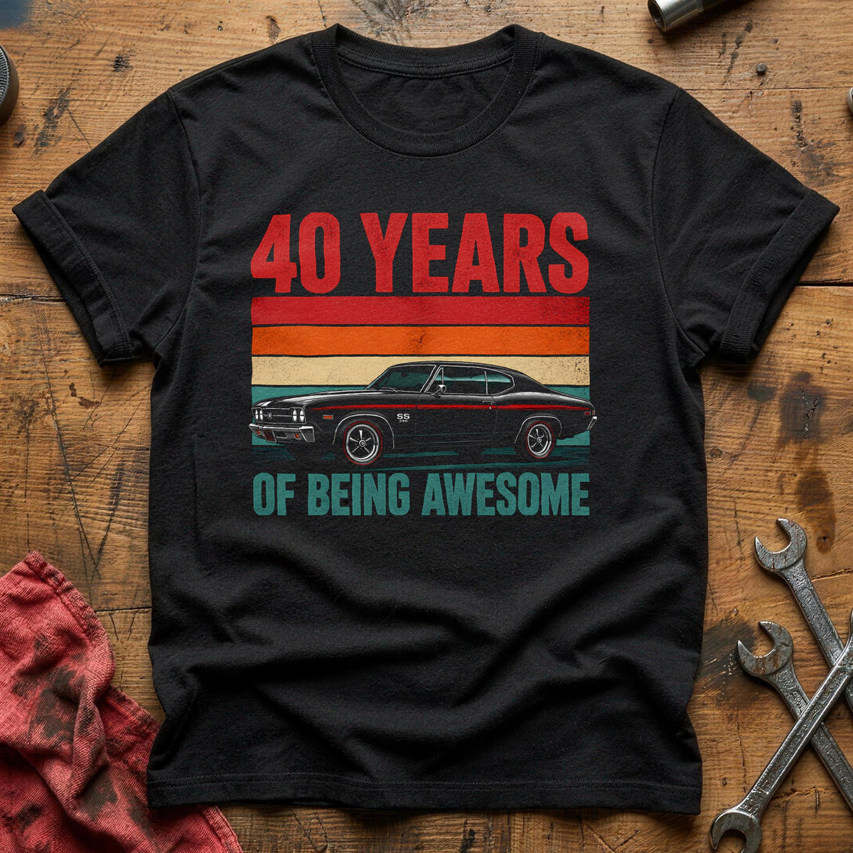 40 Being Awesome T-Shirt - Black