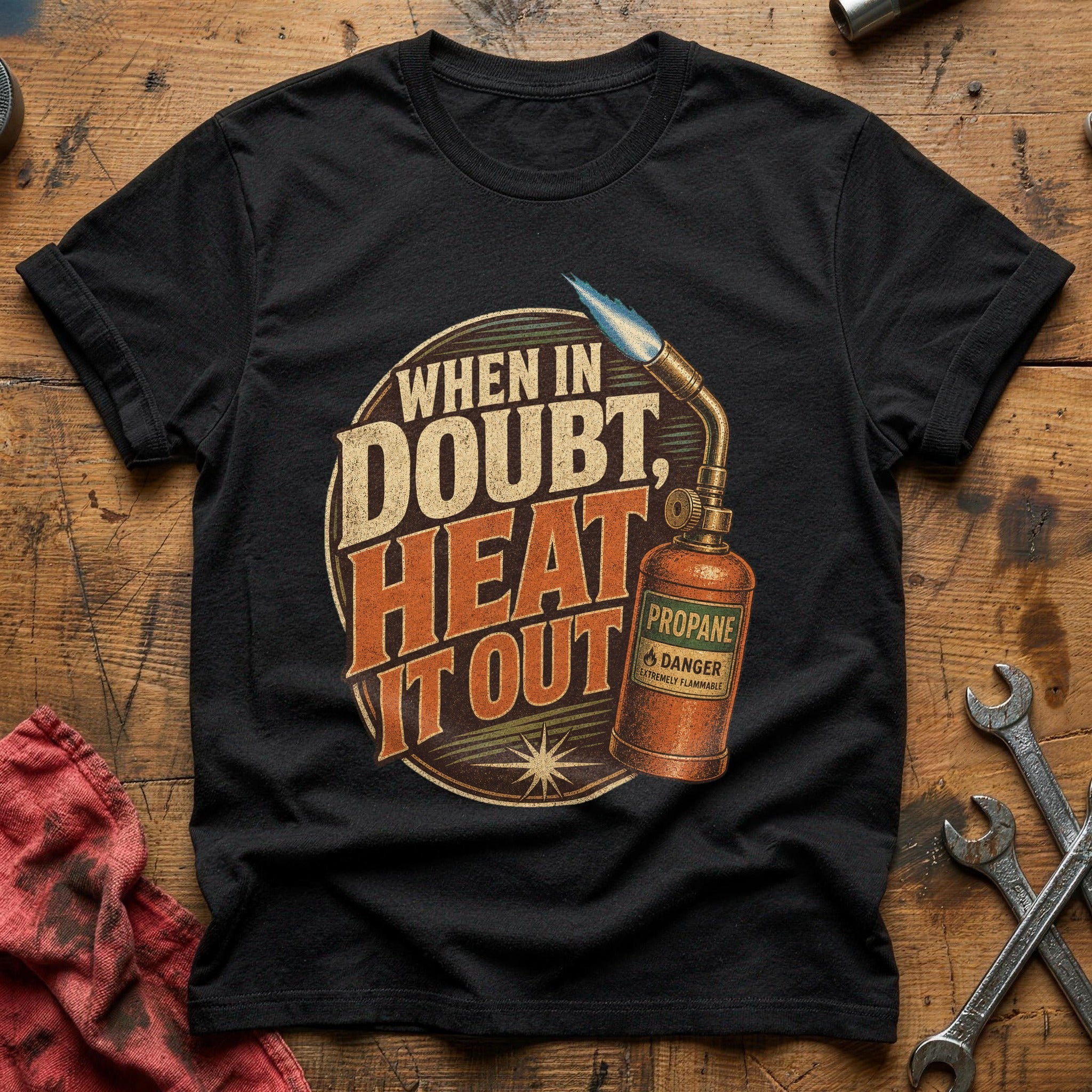 When in Doubt, Heat It Out T-Shirt - Black