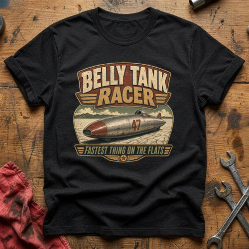 Belly Tank Racer T-Shirt - Black