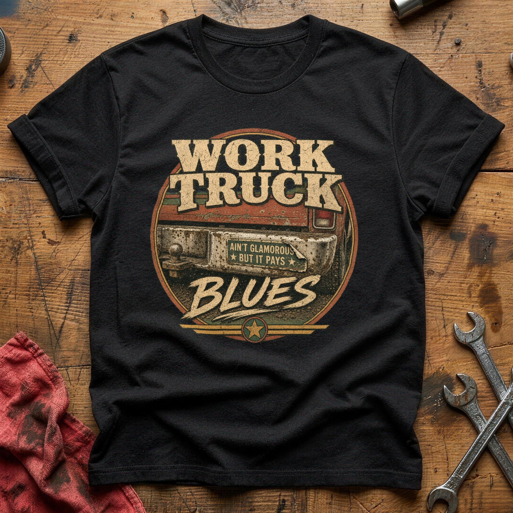 Work Truck Blues T-Shirt - Black