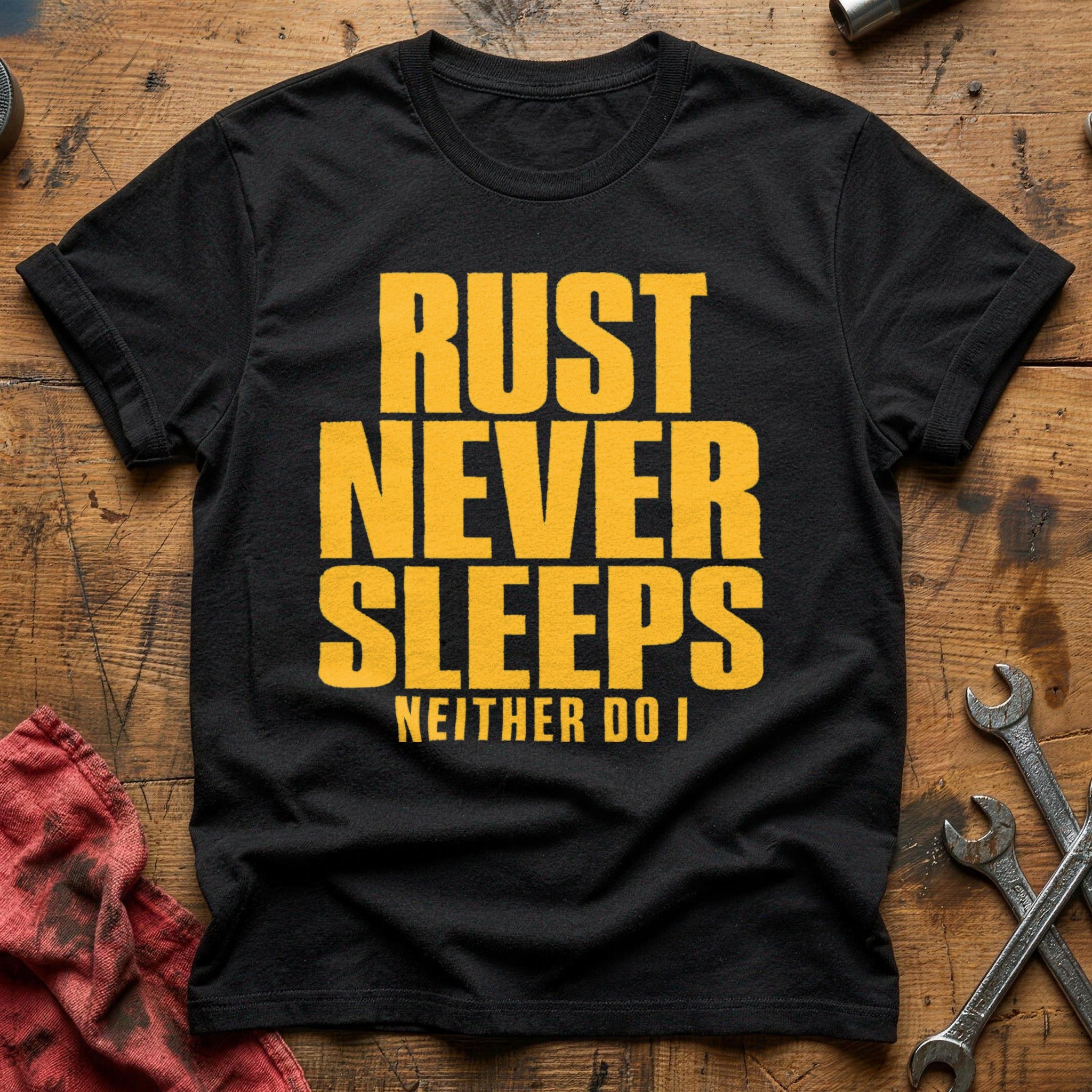 Rust Never Sleeps T-Shirt - Black