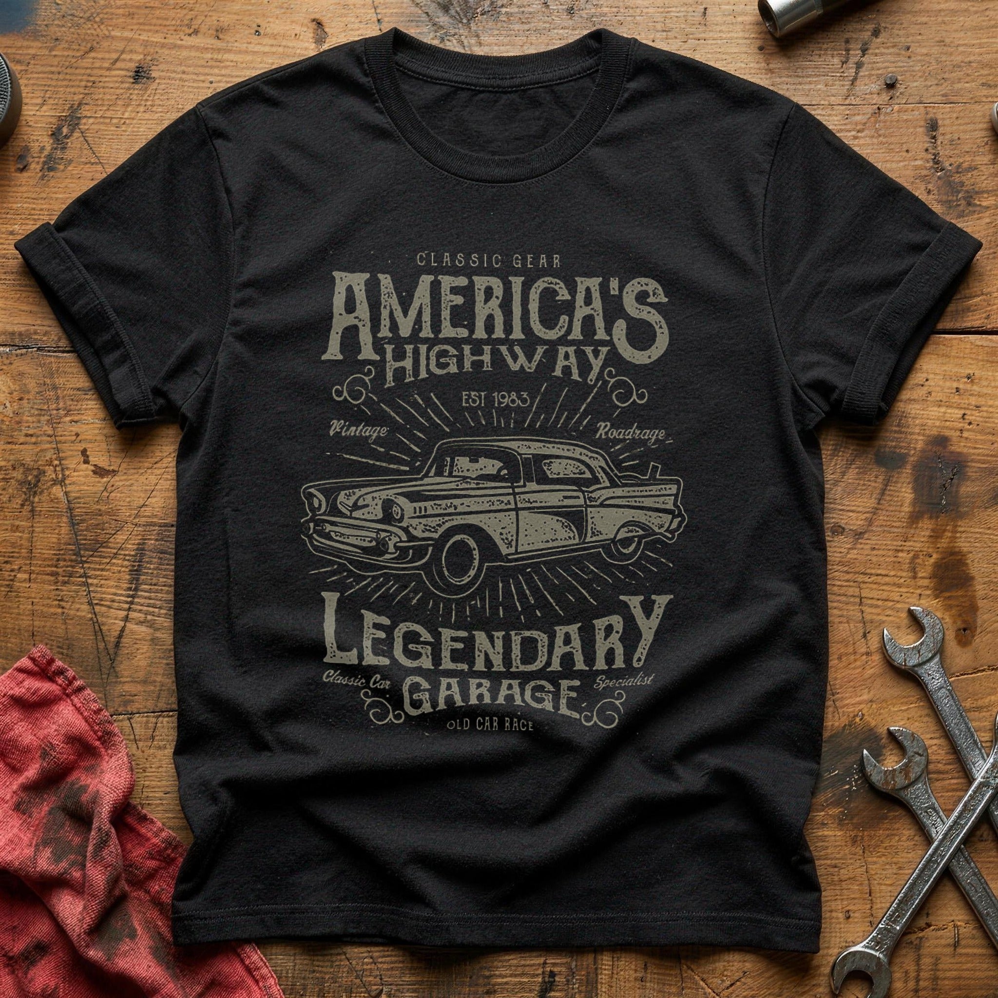 America's highway 2 T-Shirt - Black