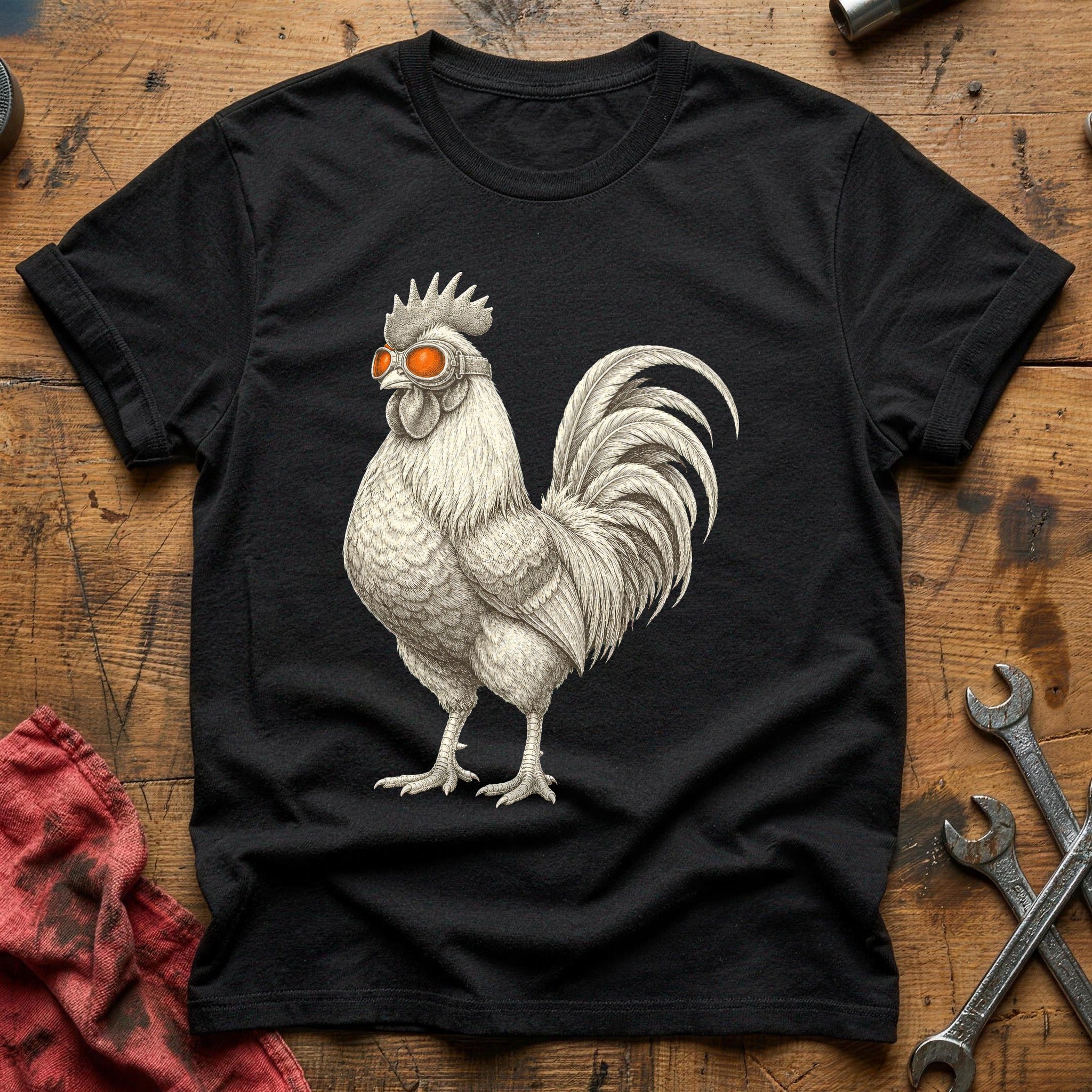 Aviator Rooster T-Shirt - Black