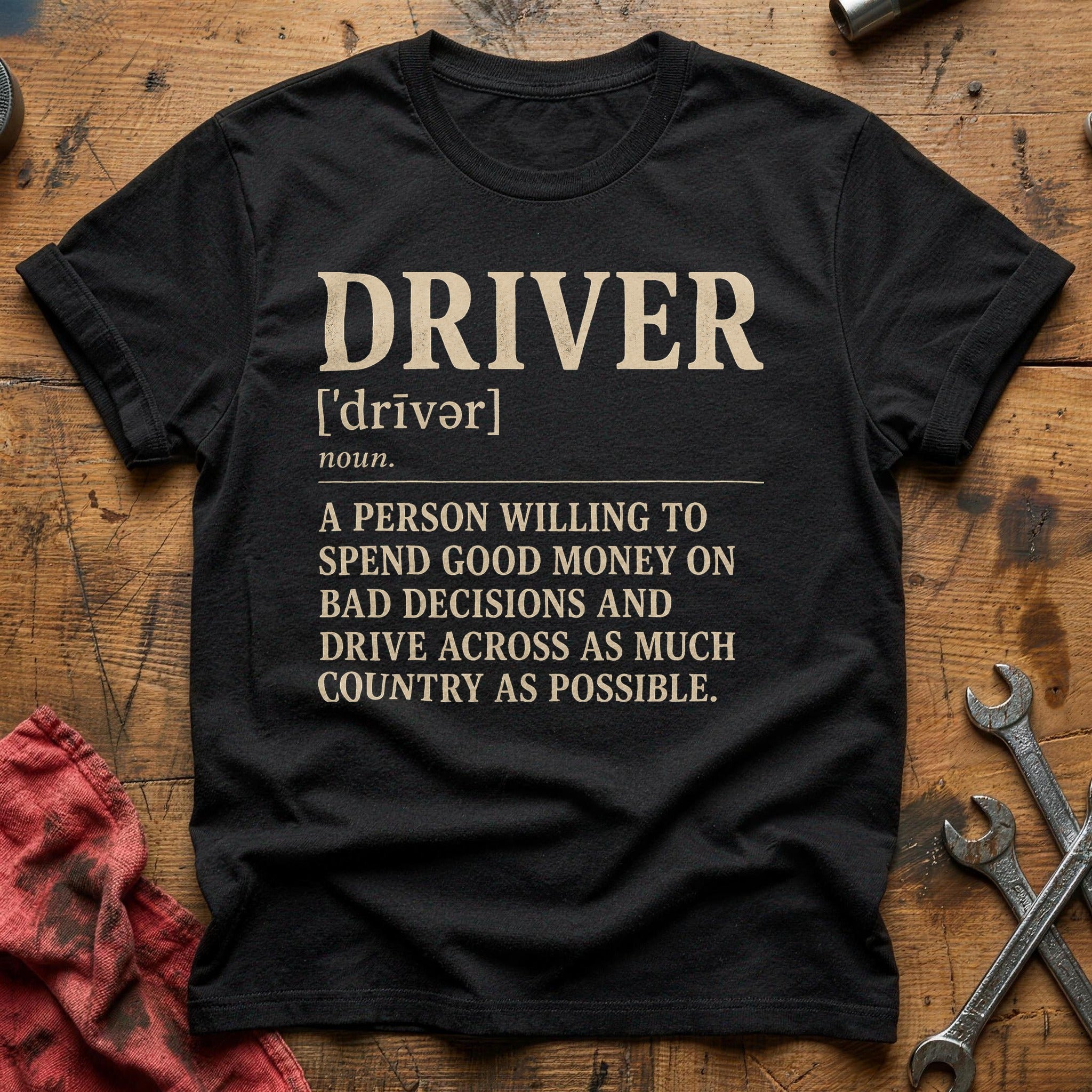 Bad Choices, Good Miles T-Shirt - Black