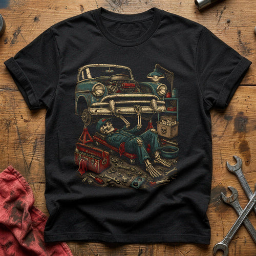 Bones Under Hood T-Shirt - Black