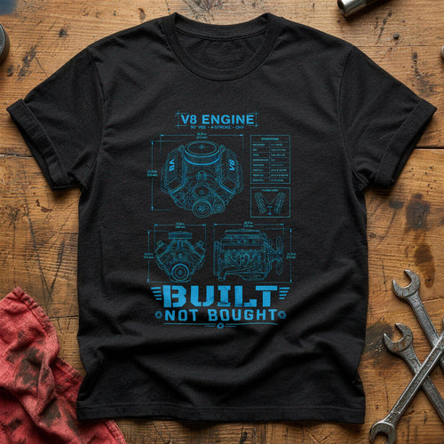 Built Not Bought Blueprint 47 T-Shirt - Black