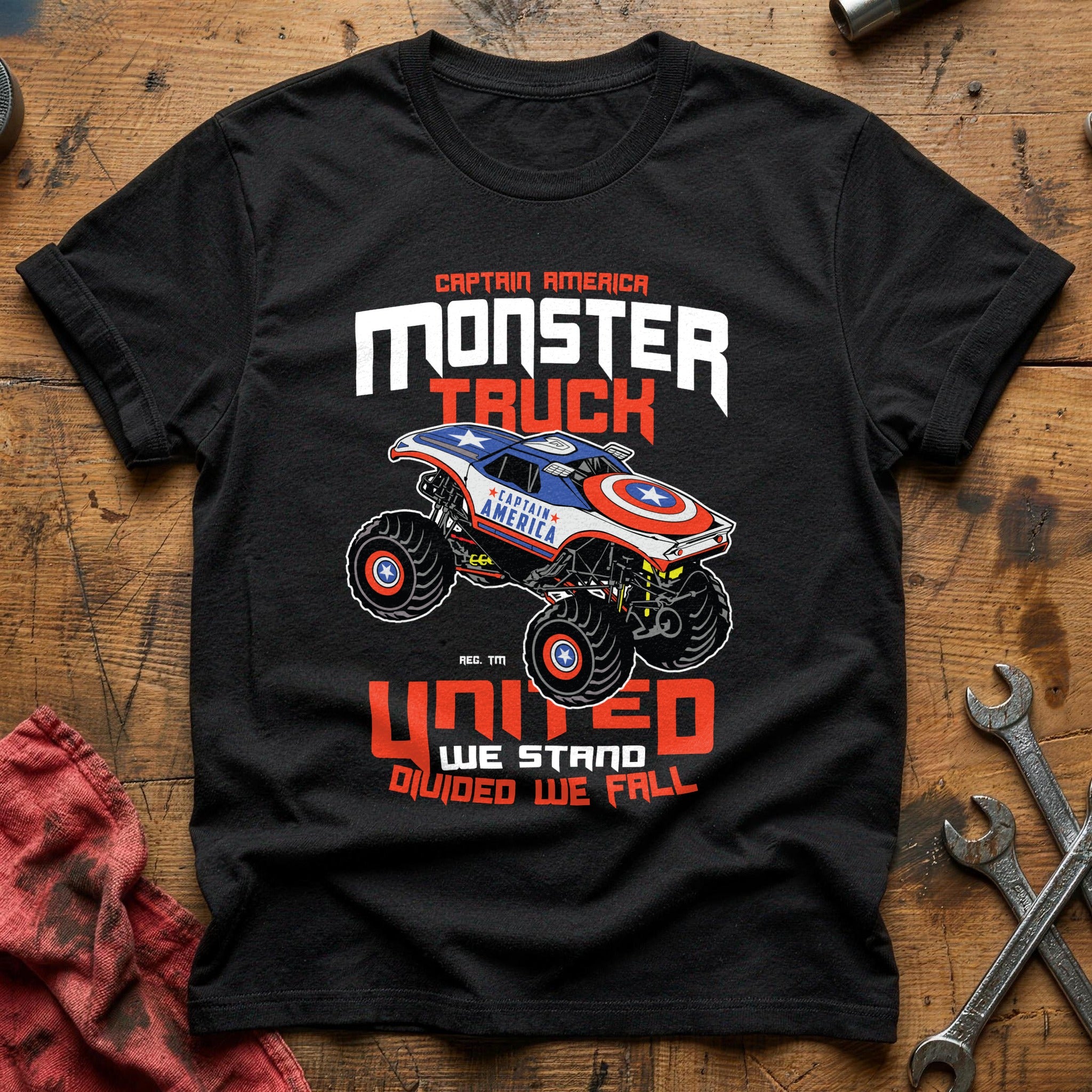 Captain america monster truck T-Shirt - Black