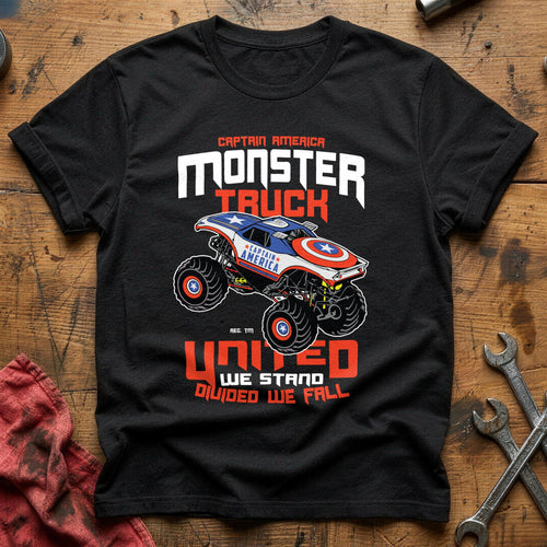 Captain america monster truck T-Shirt - Black