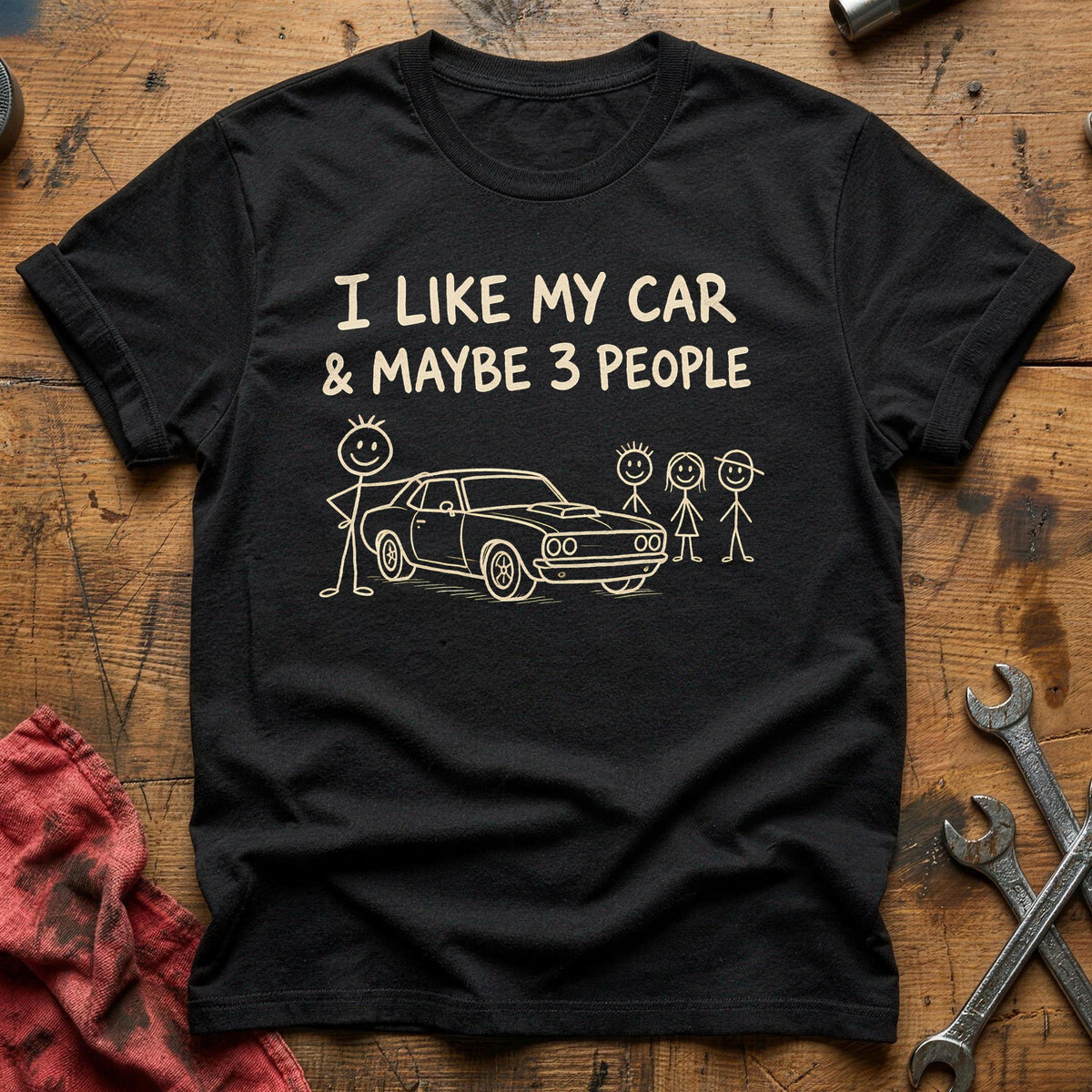 Car 3 People 33 T-Shirt - Black