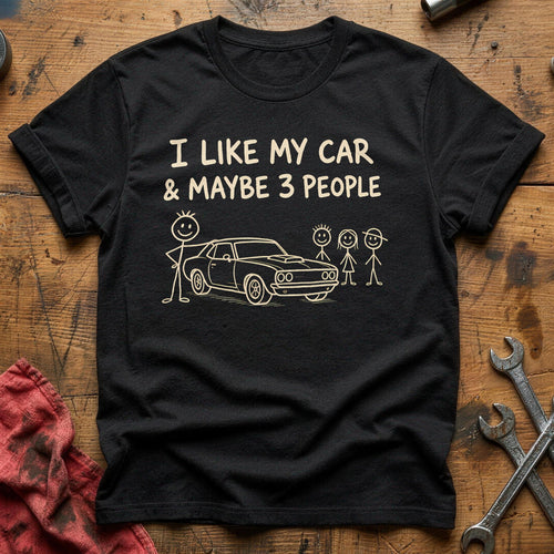 Car 3 People 33 T-Shirt - Black
