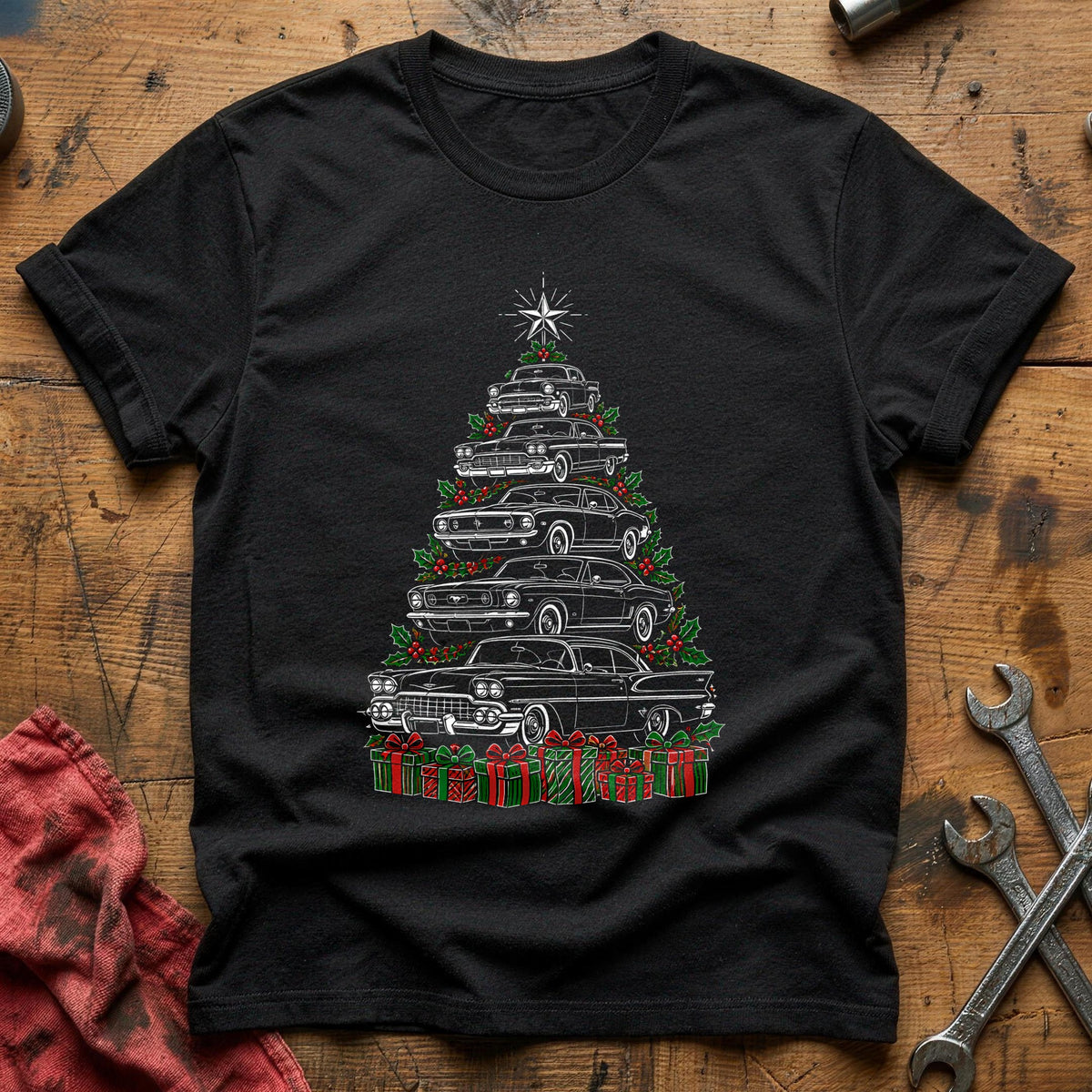 Car Gifts Garland Tree 91 T-Shirt - Black
