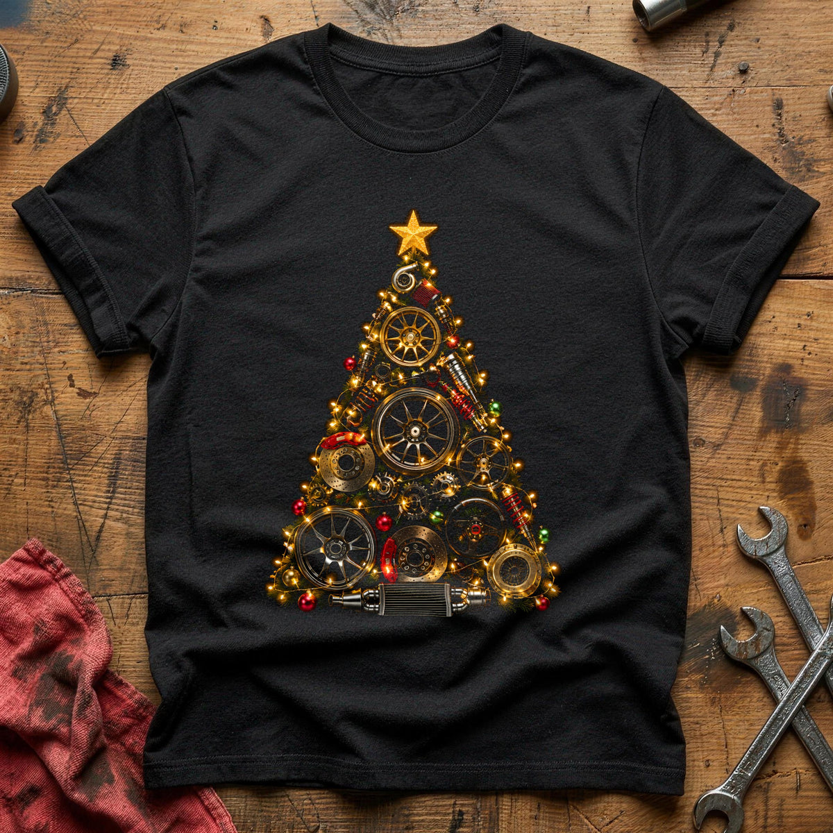 Car Parts Lights Tree 80 T-Shirt - Black