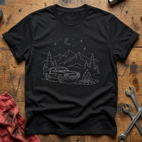 Classic Car Campfire Night 57 T-Shirt - Black