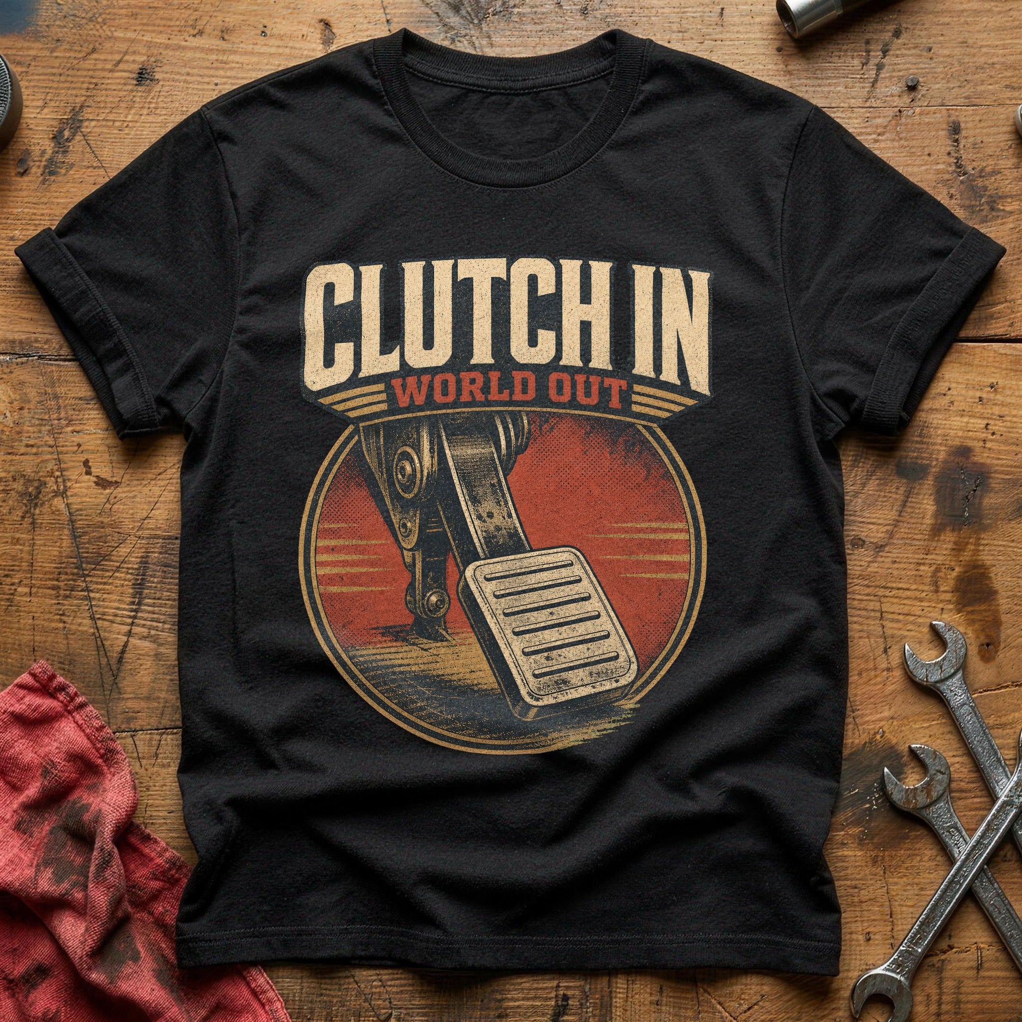 Clutch In, World Out T-Shirt - Black
