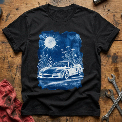 Cyanotype Car 10 T-Shirt - Black