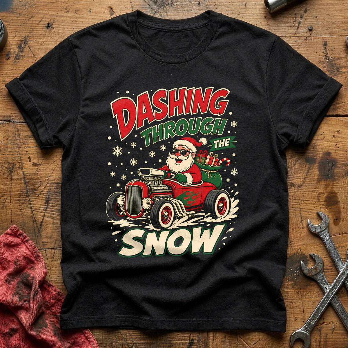 Dashing Through The Snow 27 T-Shirt - Black