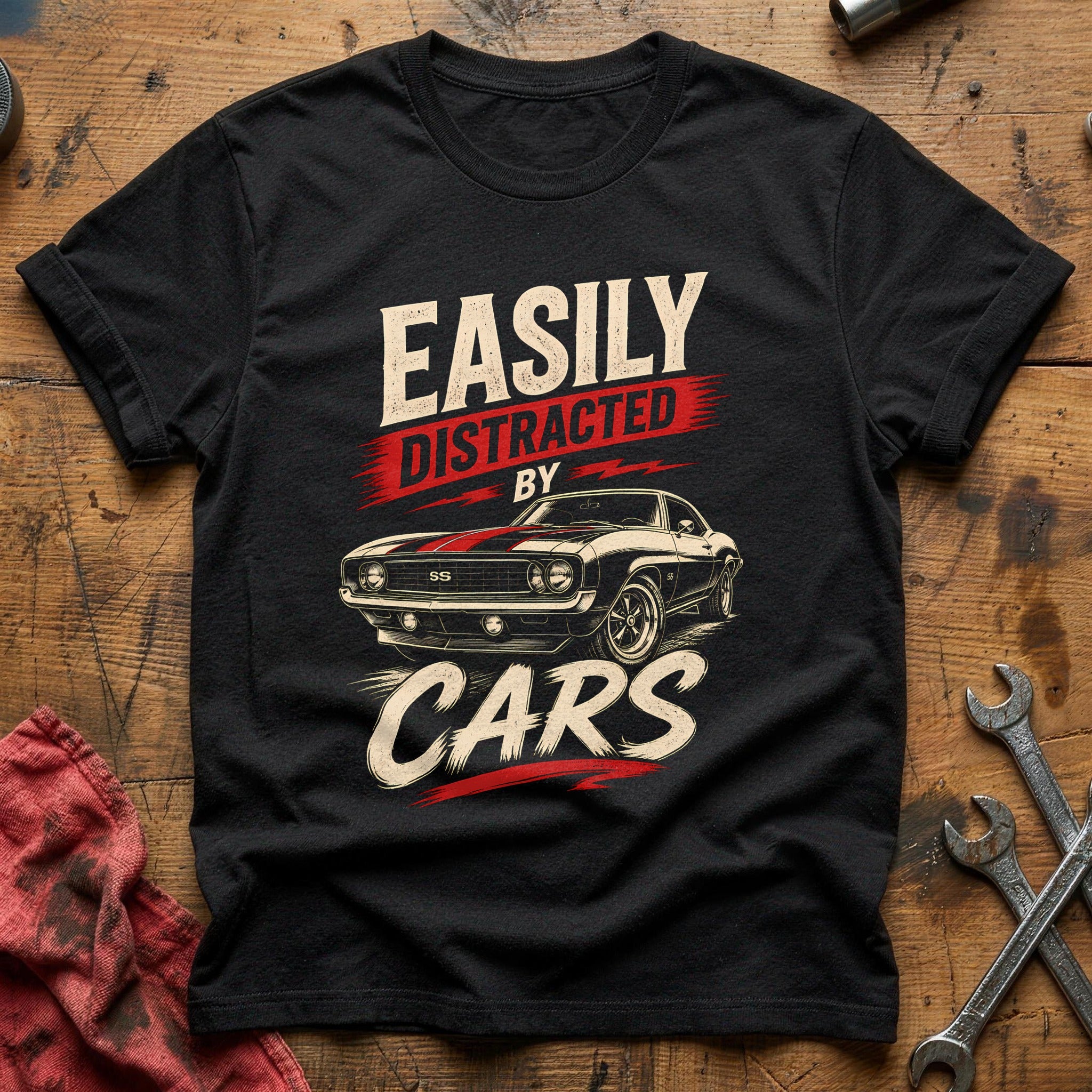 Distracted By Cars T-Shirt - Black