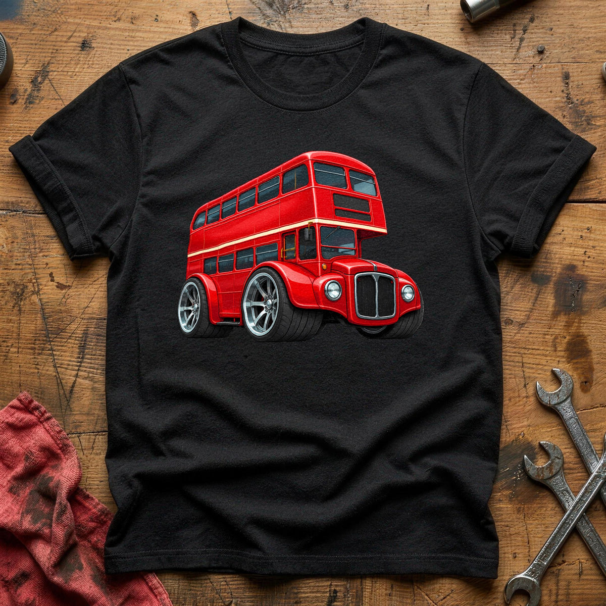 Double Decker Bus 27 T-Shirt - Black
