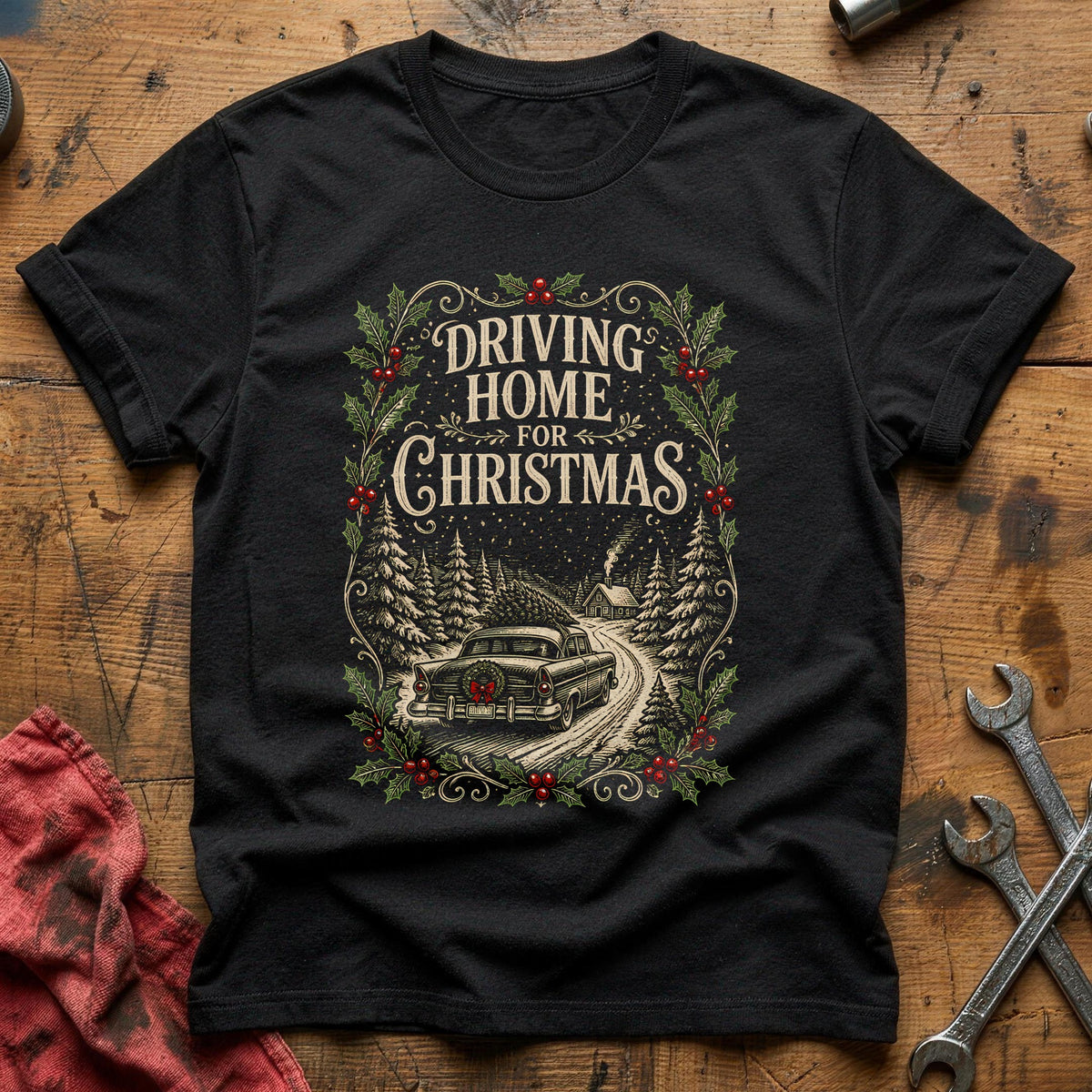 Driving Home For Christmas 2 T-Shirt - Black