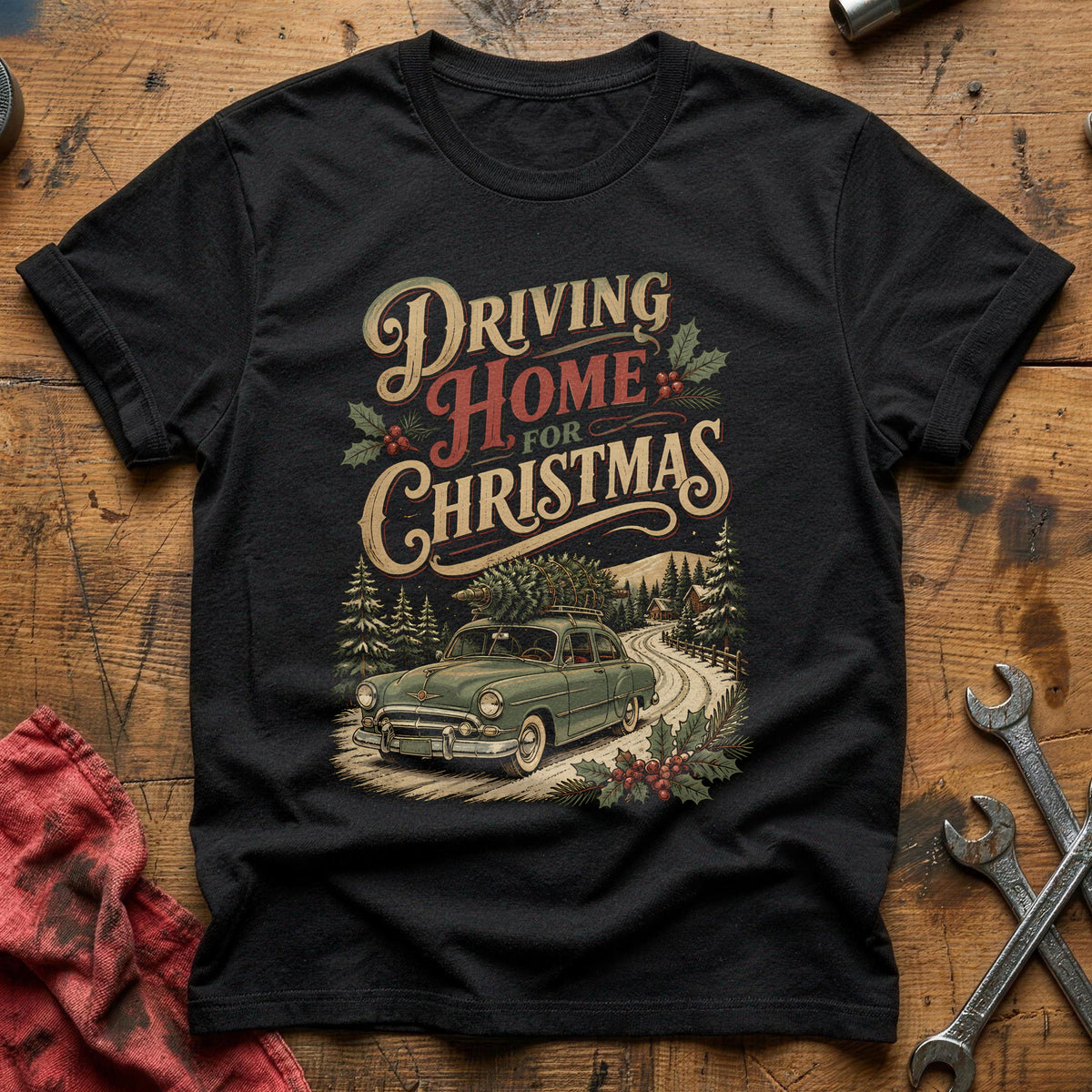 Driving Home For Christmas 4 T-Shirt - Black