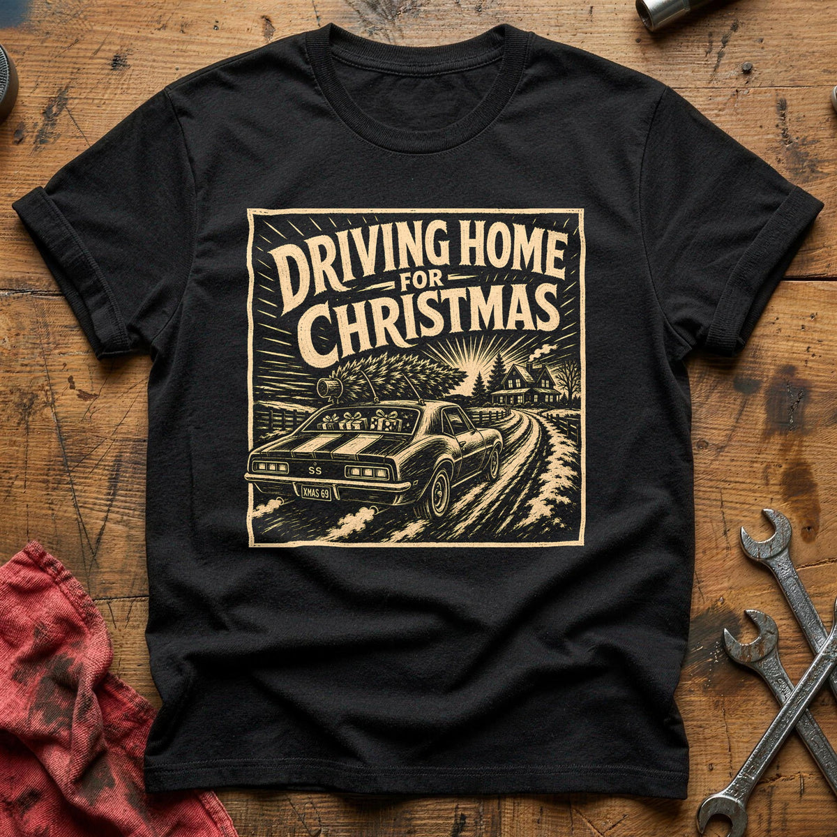 Driving Home For Christmas 8 T-Shirt - Black