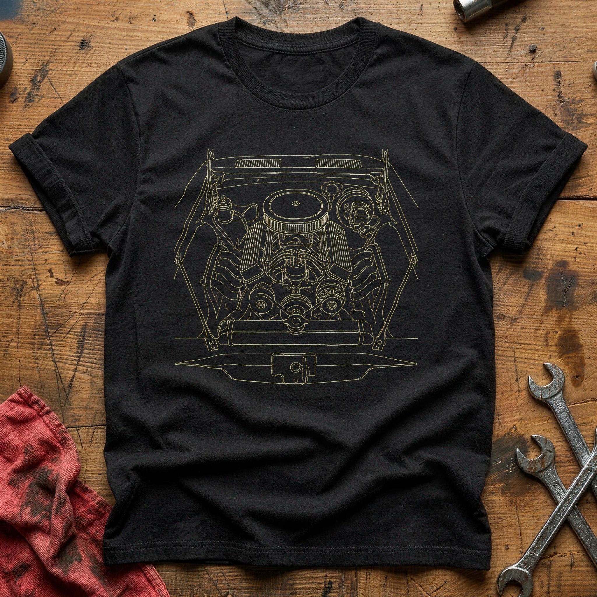 Engine Bay V8 76 T-Shirt - Black
