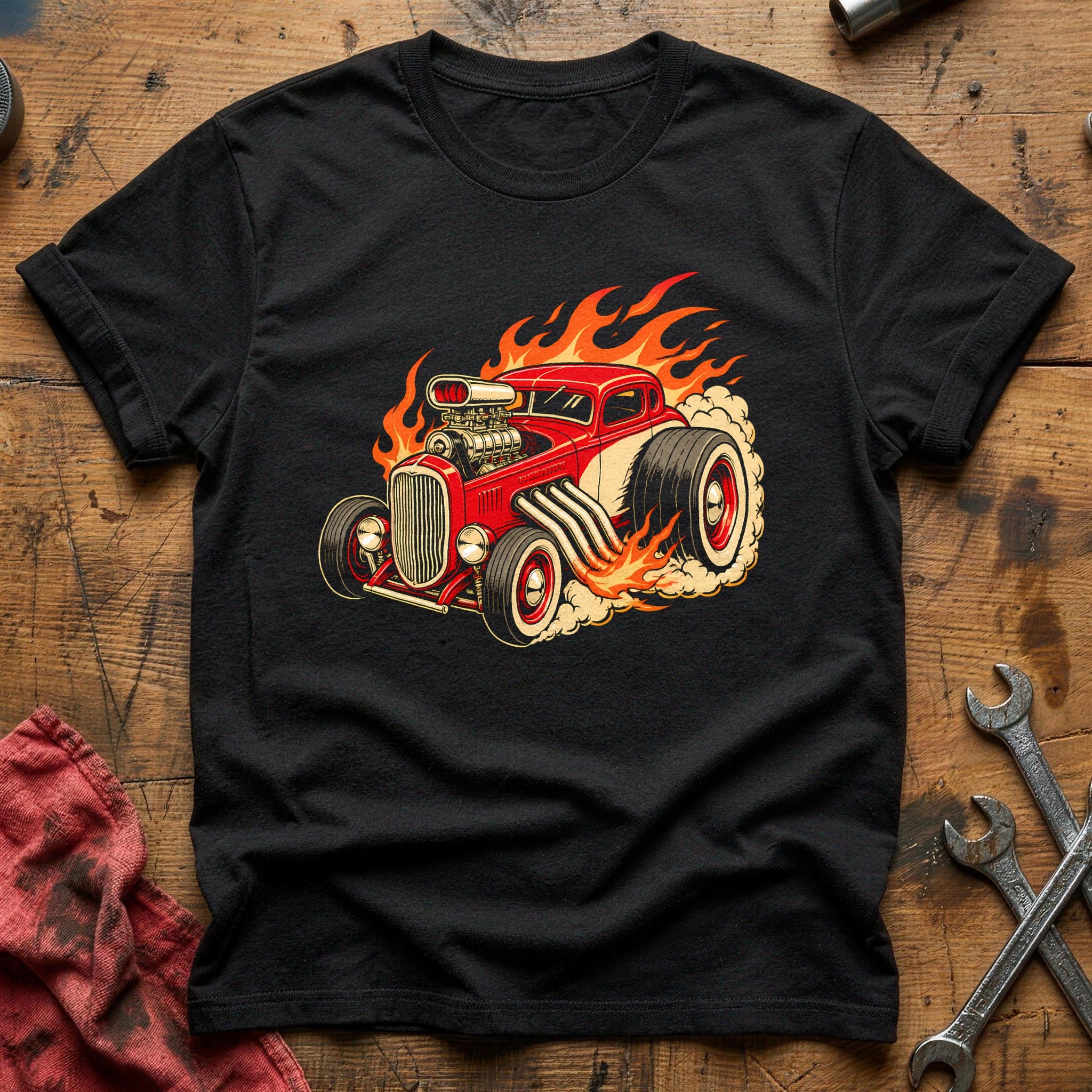 Flames & Chrome T-Shirt - Black