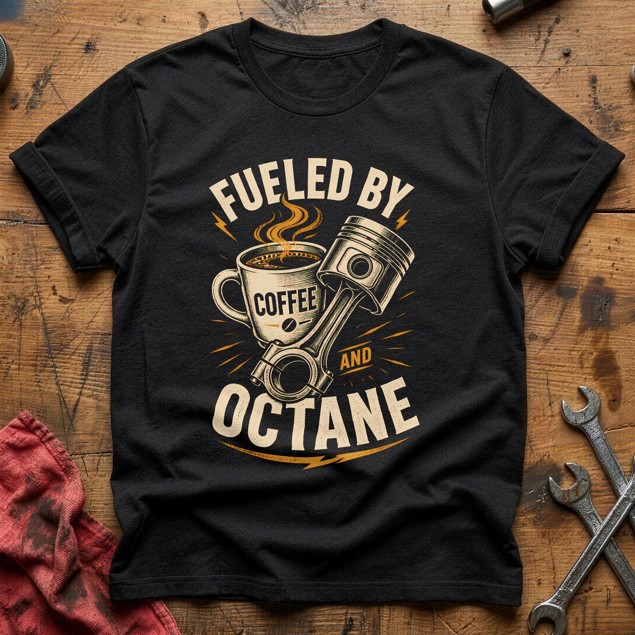 Fueled By Coffee And Octane T-Shirt - Black