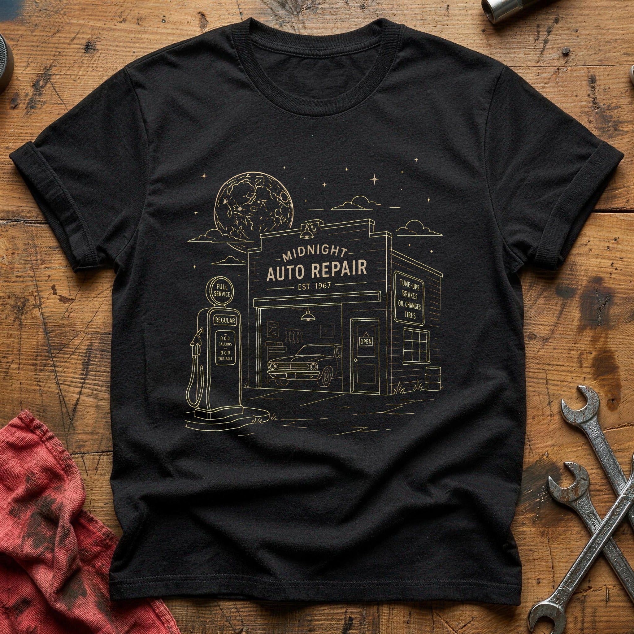Garage Full Moon 47 T-Shirt - Black