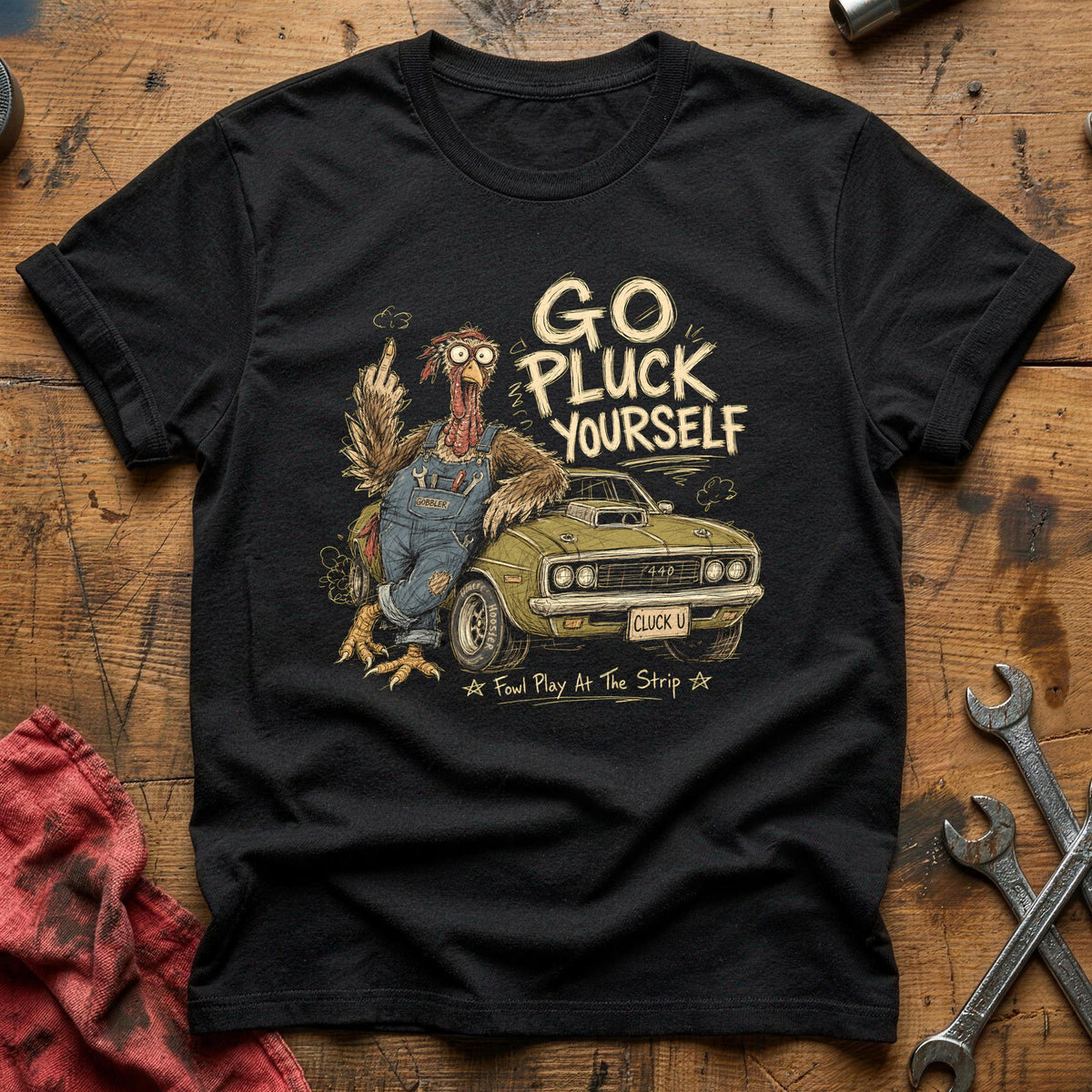 Go Pluck Yourself Fowl Play 14 T-Shirt - Black