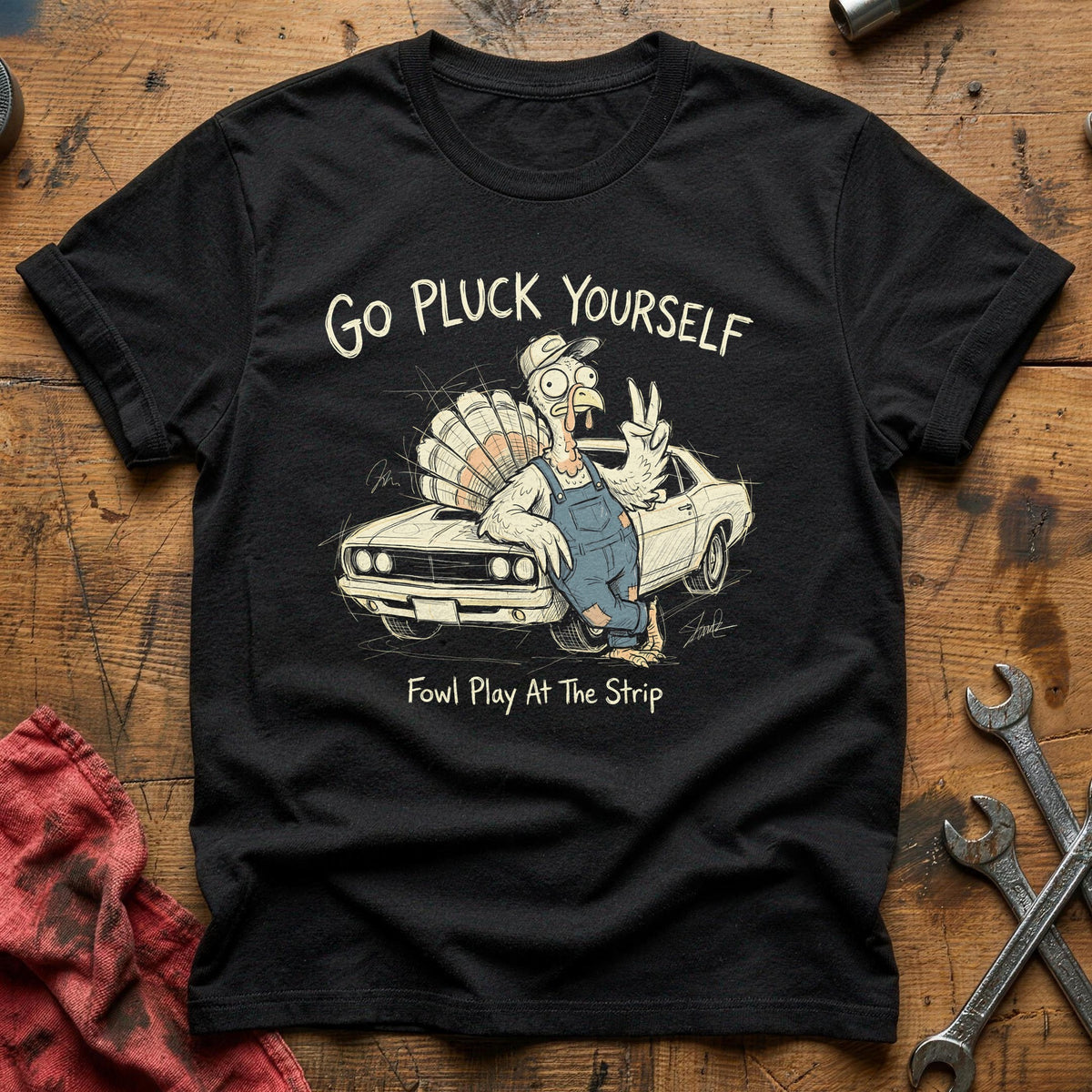 Go Pluck Yourself Fowl Play 15 T-Shirt - Black
