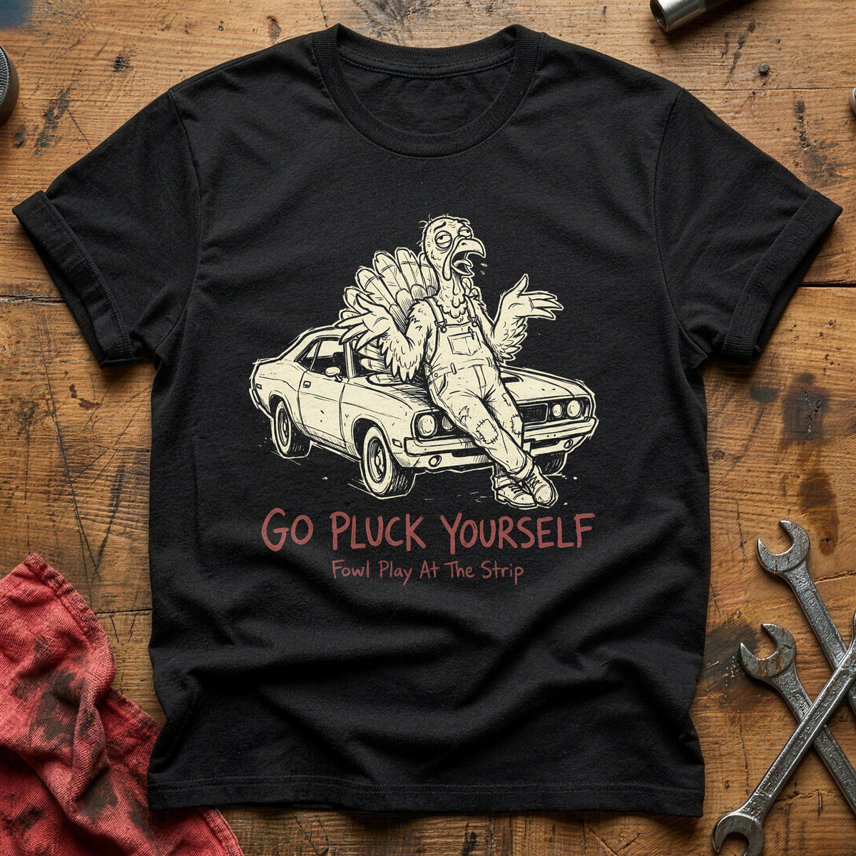 Go Pluck Yourself Fowl Play 2 T-Shirt - Black