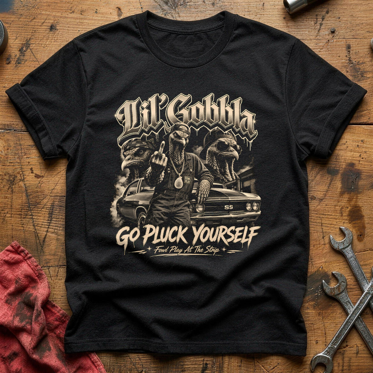 Go Pluck Yourself Fowl Play 8 T-Shirt - Black