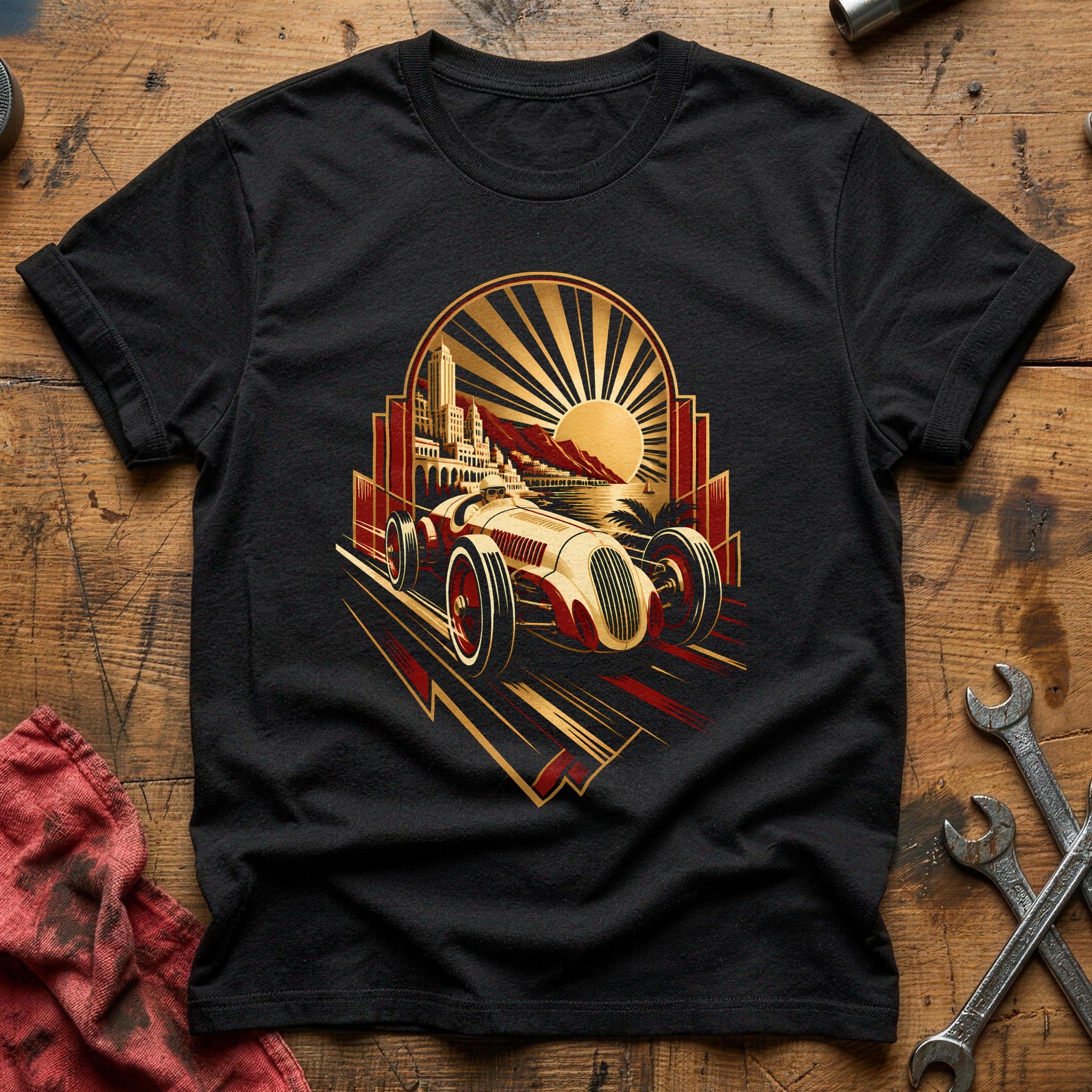 Golden Hour Racer T-Shirt - Black