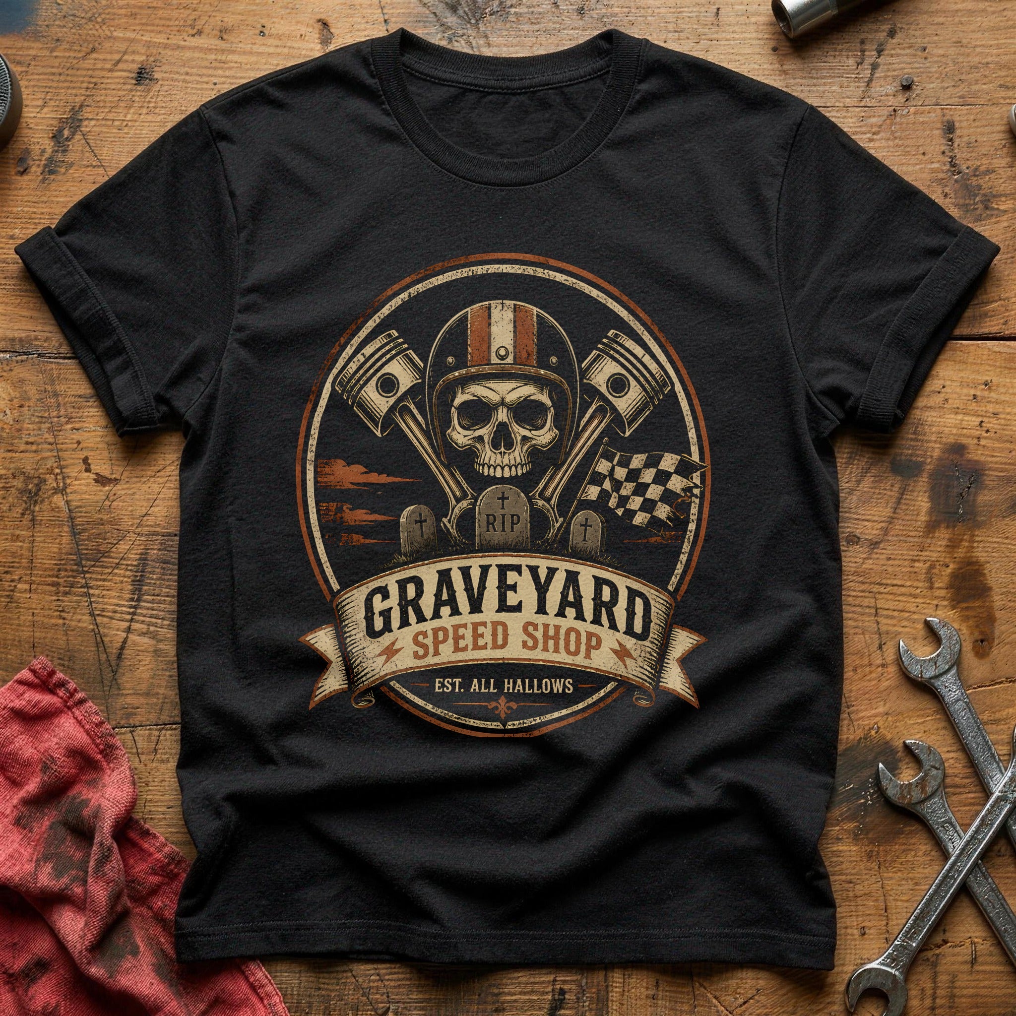 Graveyard Speed Shop Emblem 21 T-Shirt - Black
