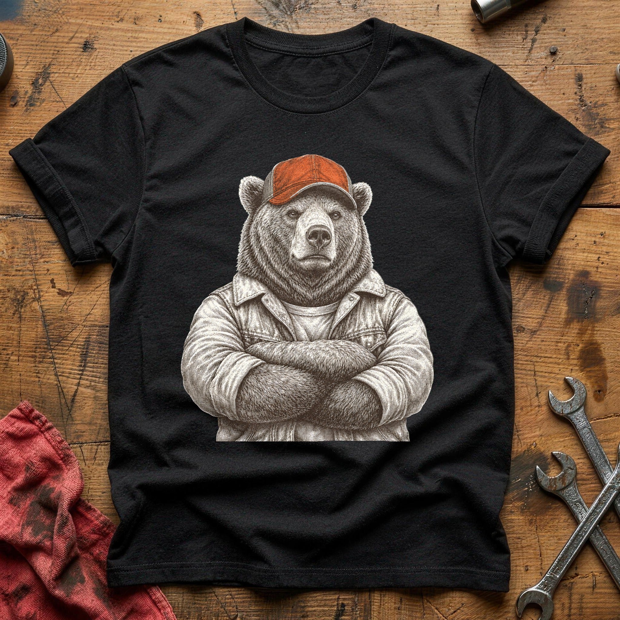Grease Monkey Grizzly T-Shirt - Black