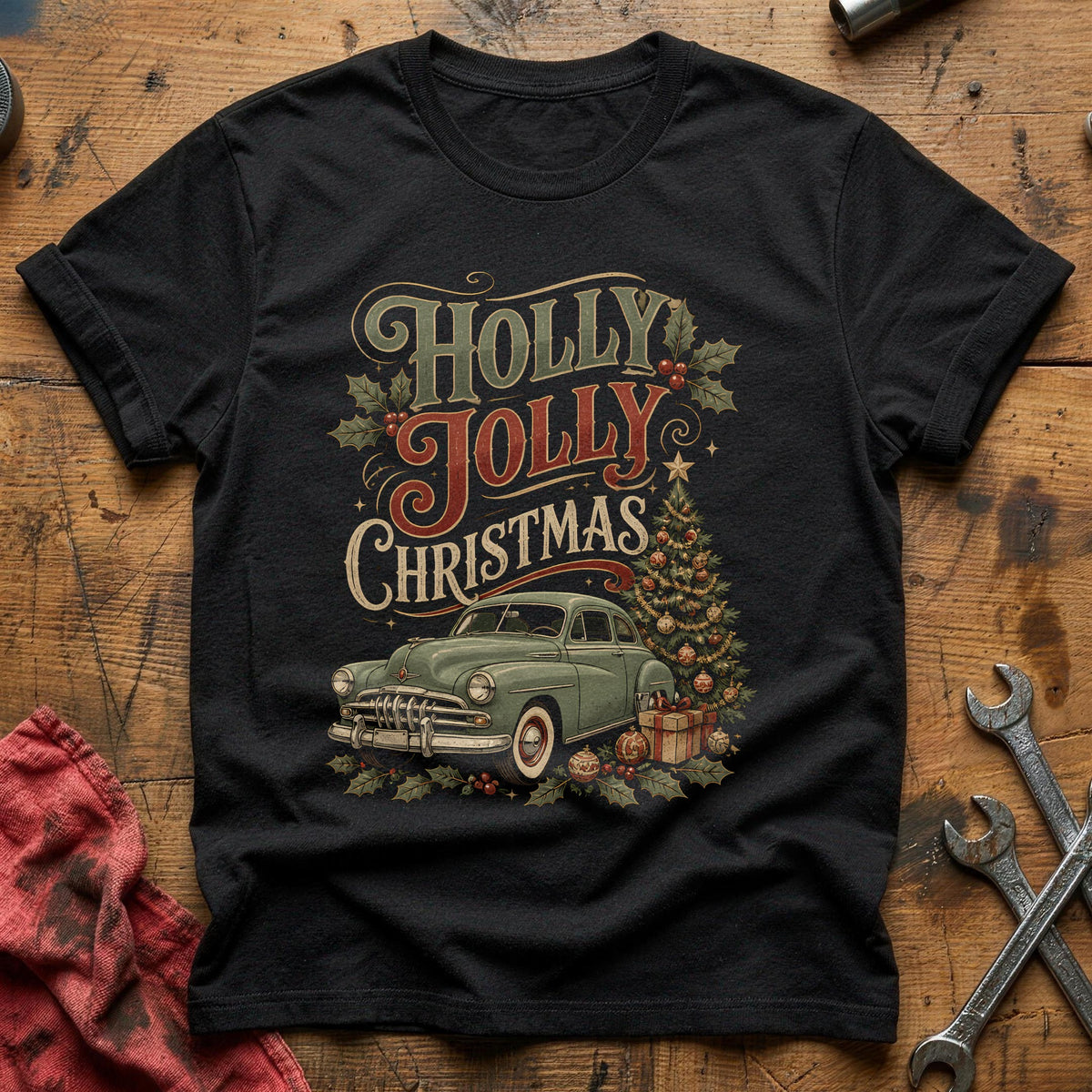 Holly Jolly Christmas 72 T-Shirt - Black