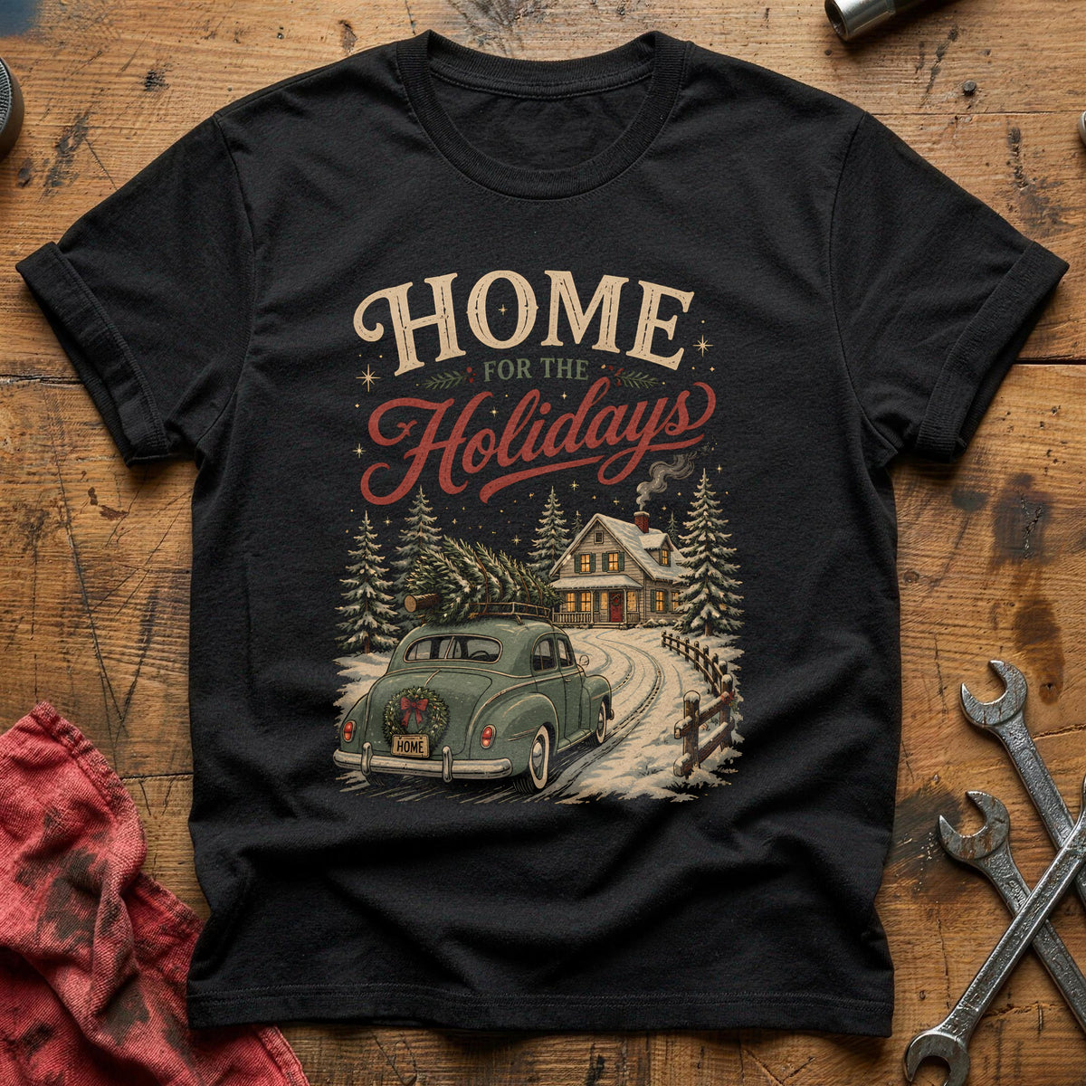 Home For The Holidays 70 T-Shirt - Black