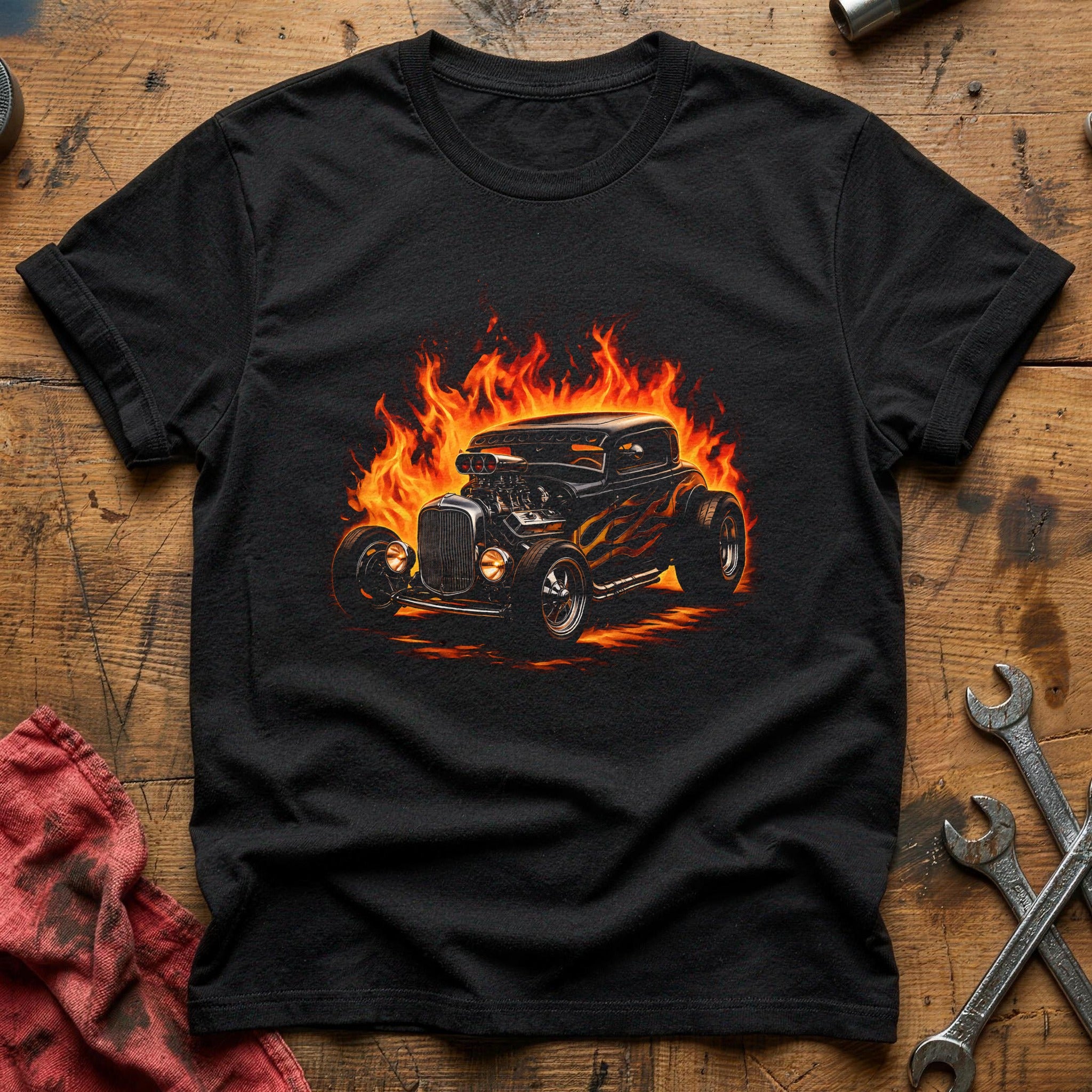 Hot Rod Flames T-Shirt - Black