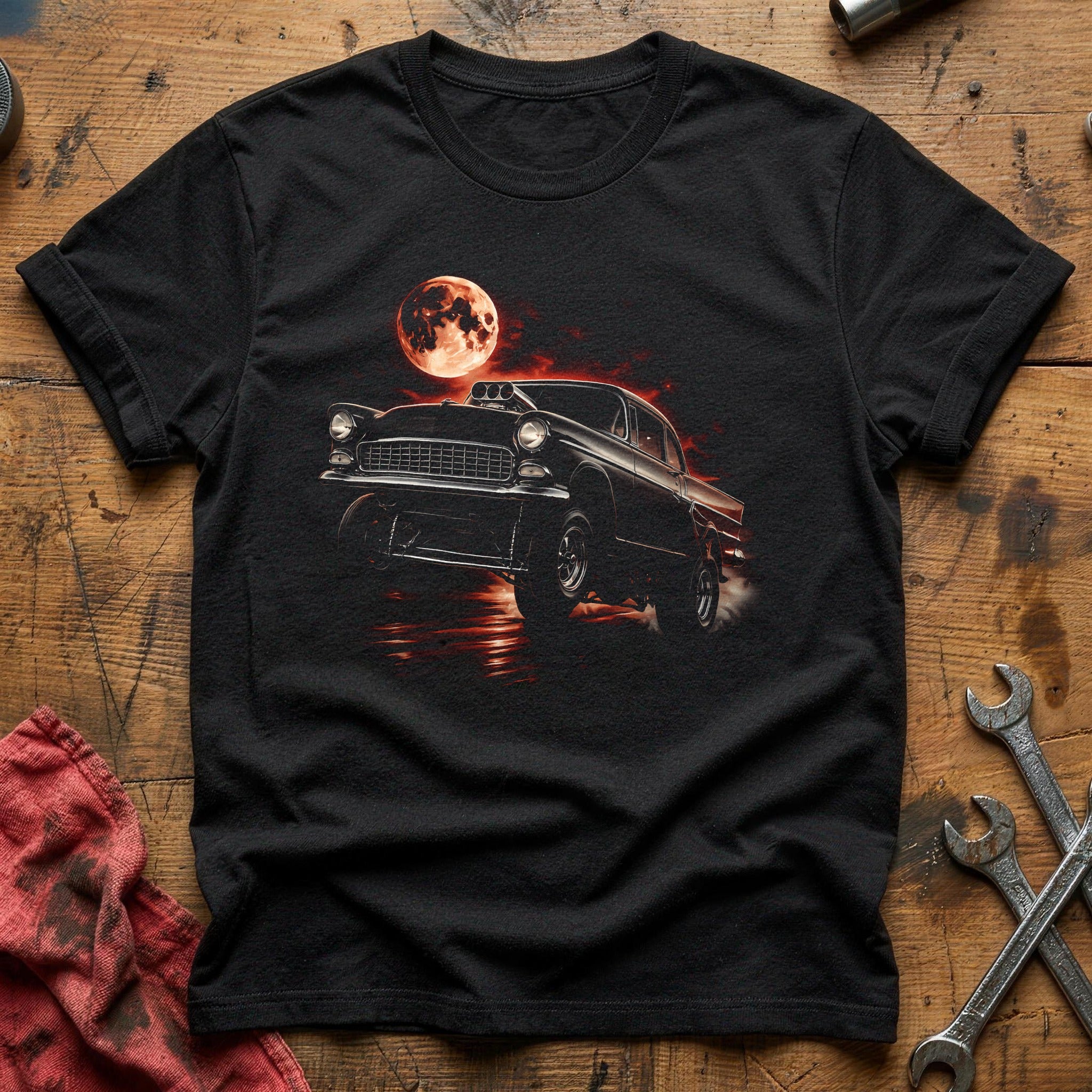 Hot Rod Moon Night T-Shirt - Black