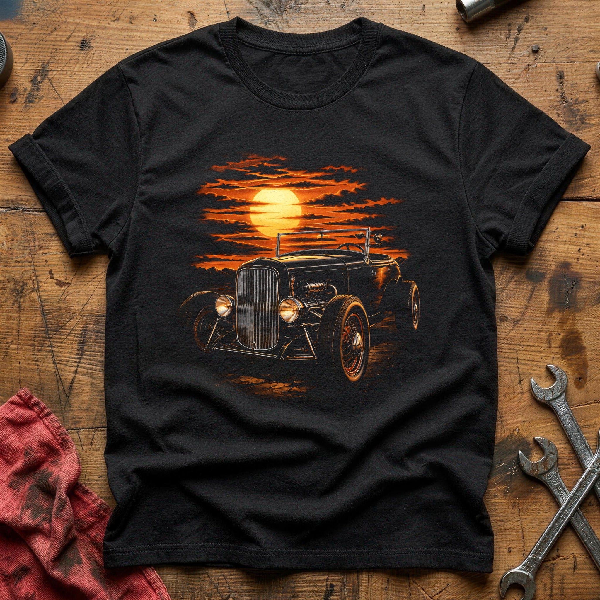 Hot Rod Sunset T-Shirt - Black