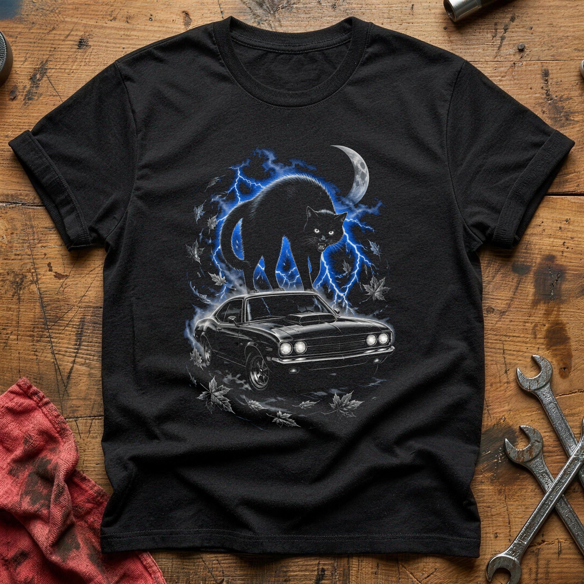 Hotrod Blackcat Crescent 89 T-Shirt - Black