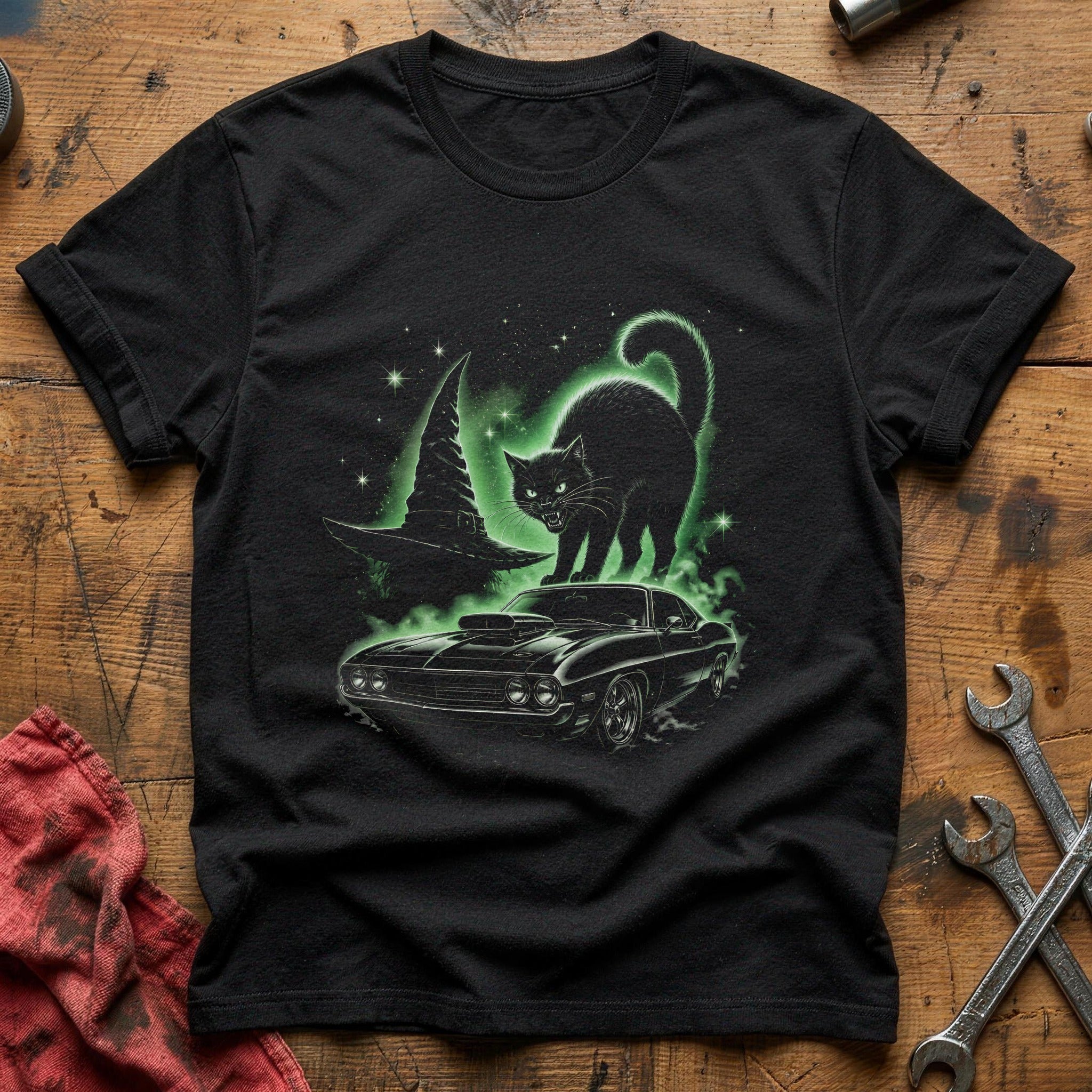 Hotrod Blackcat Witchhat 96 T-Shirt - Black